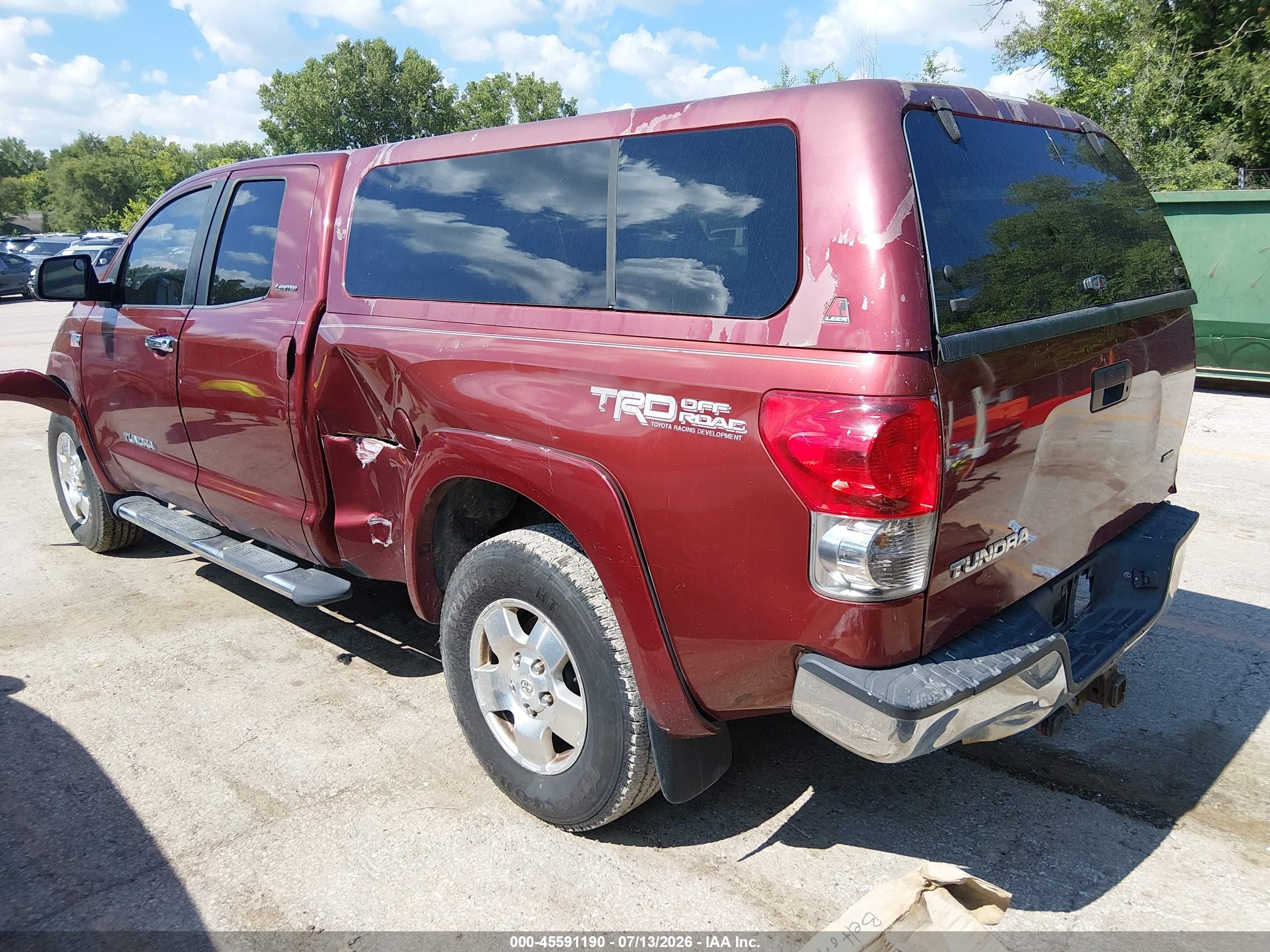 2007 Toyota Tundra Limited 5.7l V8 Red vin: 5TFRV58107X019801