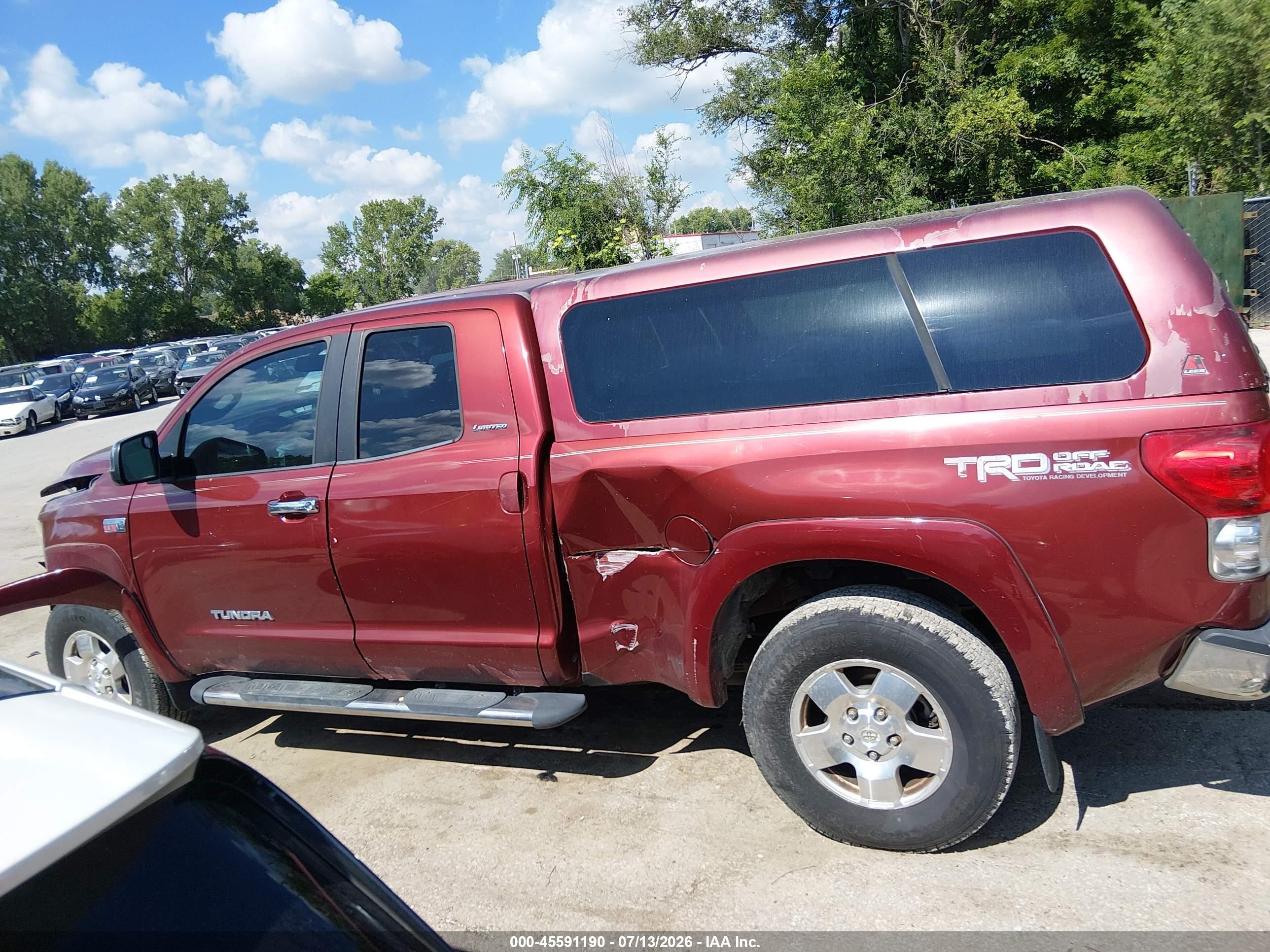 2007 Toyota Tundra Limited 5.7l V8 Red vin: 5TFRV58107X019801