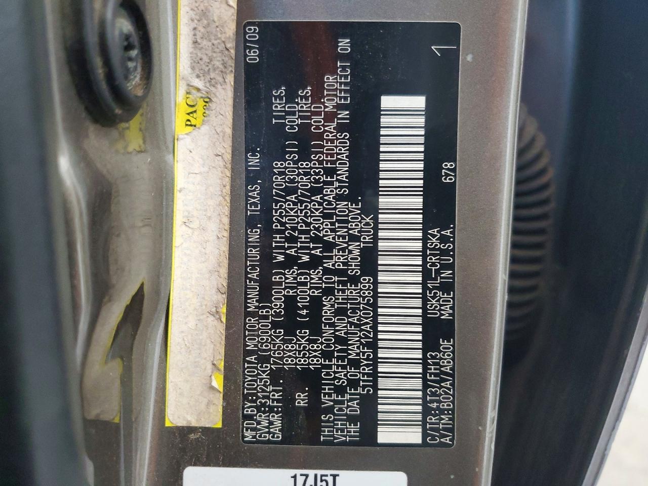 2010 Toyota Tundra Double Cab Sr5 Tan vin: 5TFRY5F12AX075899