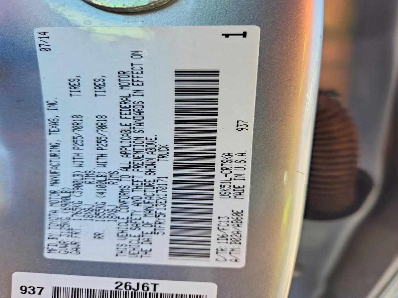 2014 Toyota Tundra Sr5 Silver vin: 5TFRY5F13EX170171