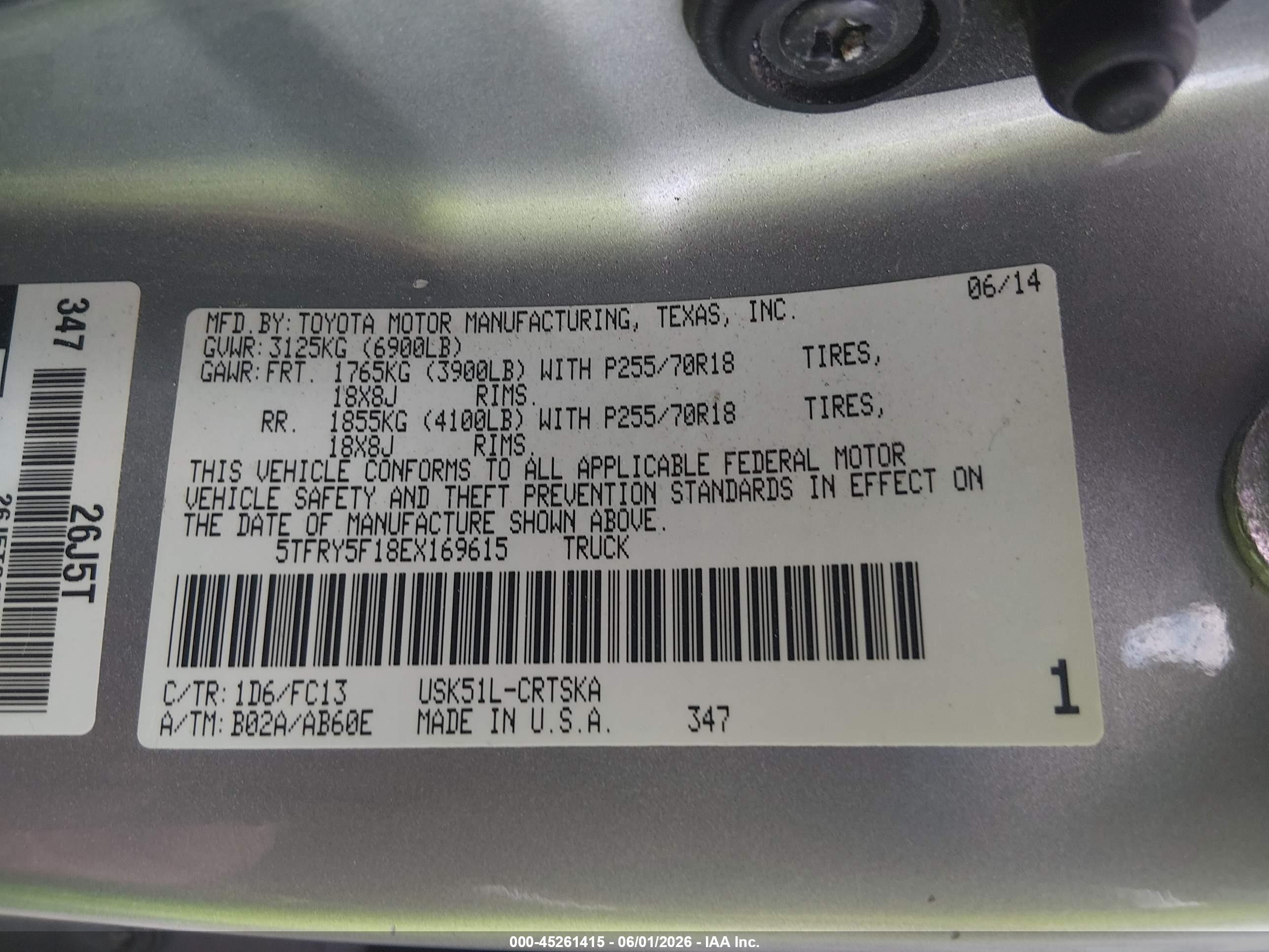 2014 Toyota Tundra Sr5 5.7l V8 Silver vin: 5TFRY5F18EX169615