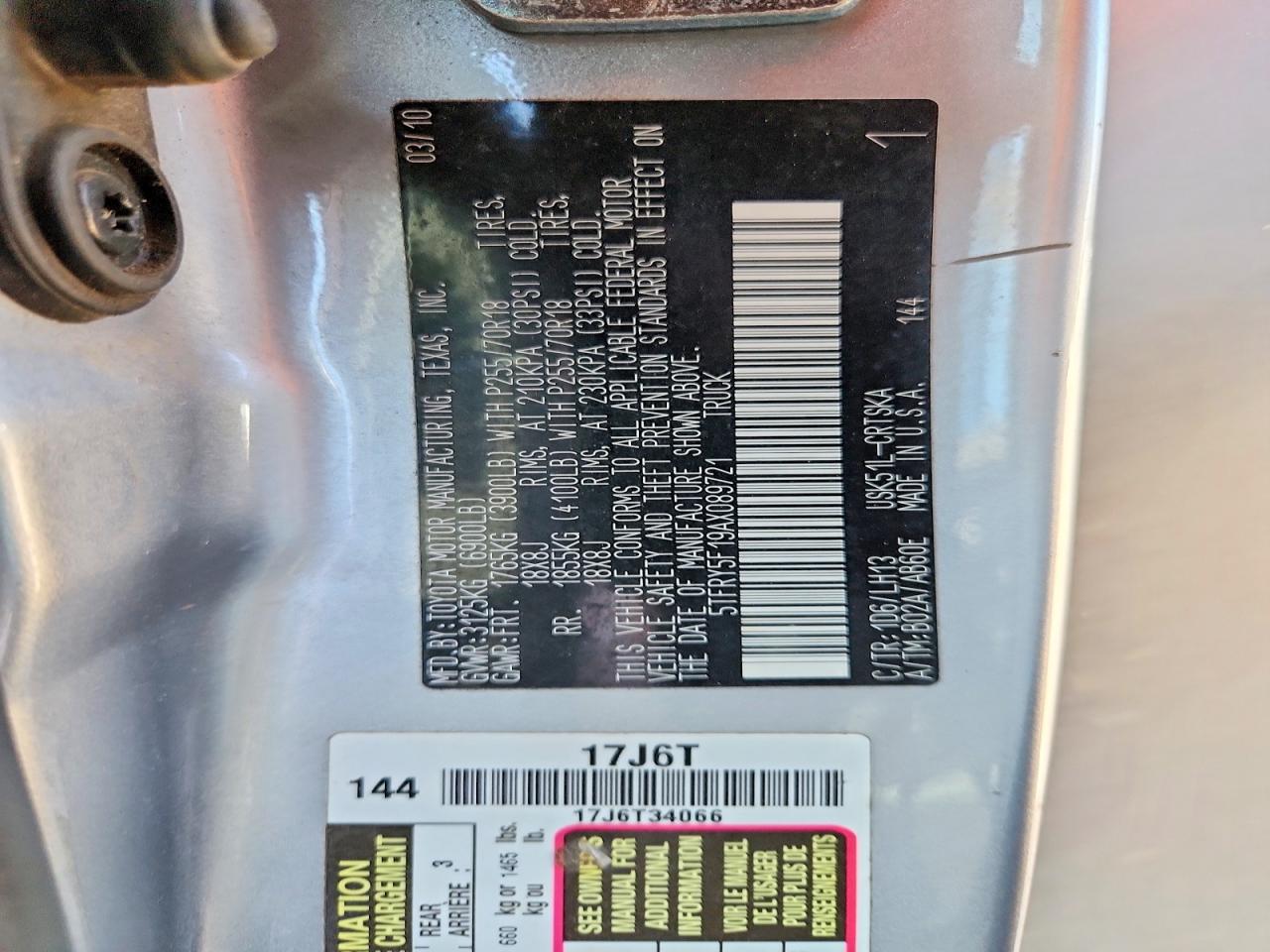 2010 Toyota Tundra Double Cab Sr5 Gray vin: 5TFRY5F19AX089721