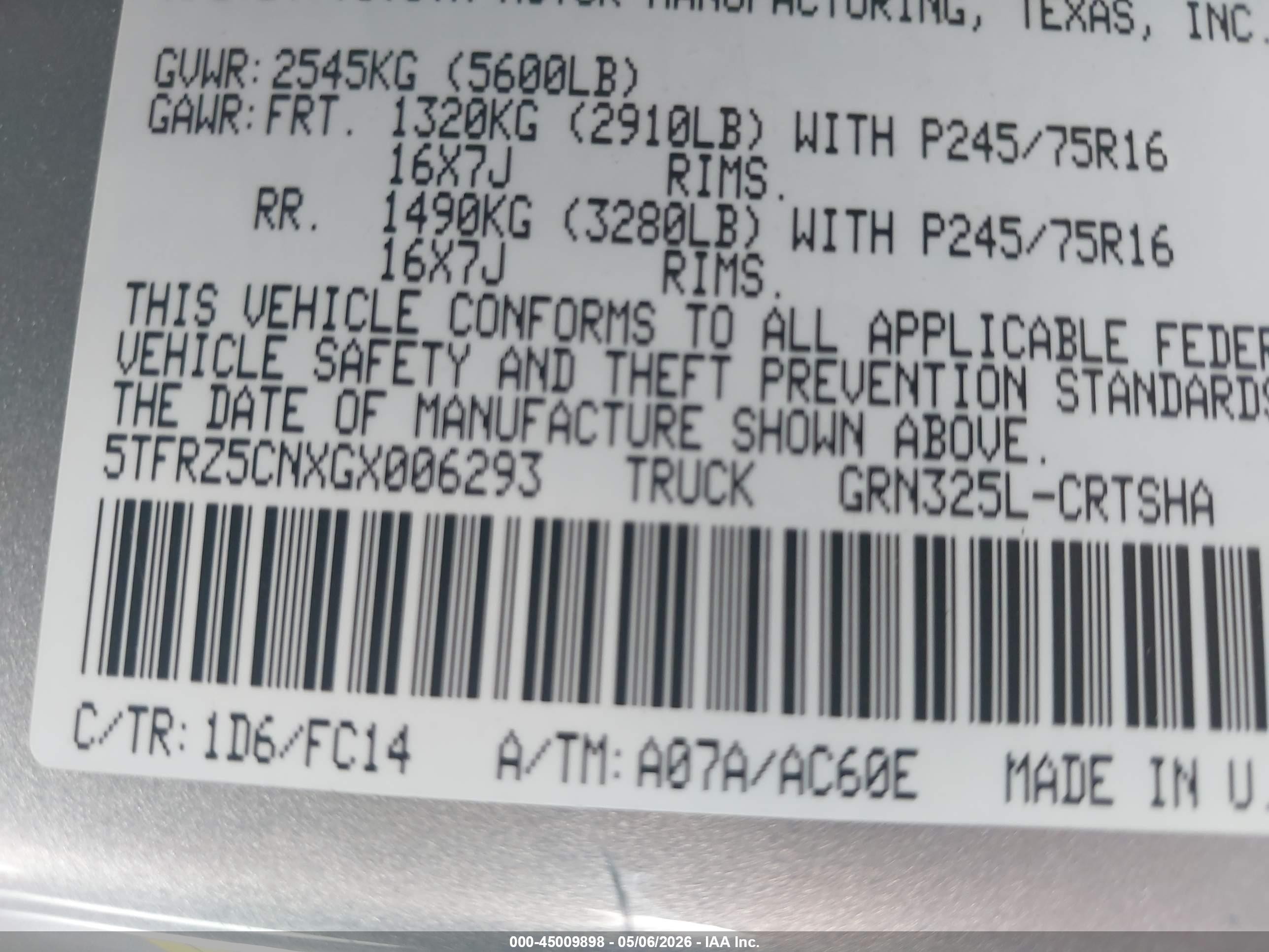 2016 Toyota Tacoma Sr5 V6 Серебряный vin: 5TFRZ5CNXGX006293