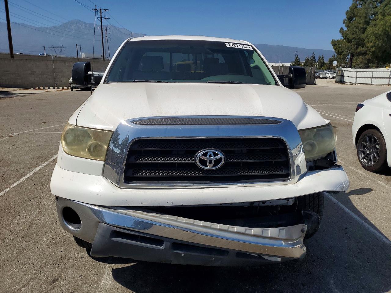 2007 Toyota Tundra Double Cab Sr5 White vin: 5TFSV54187X004065