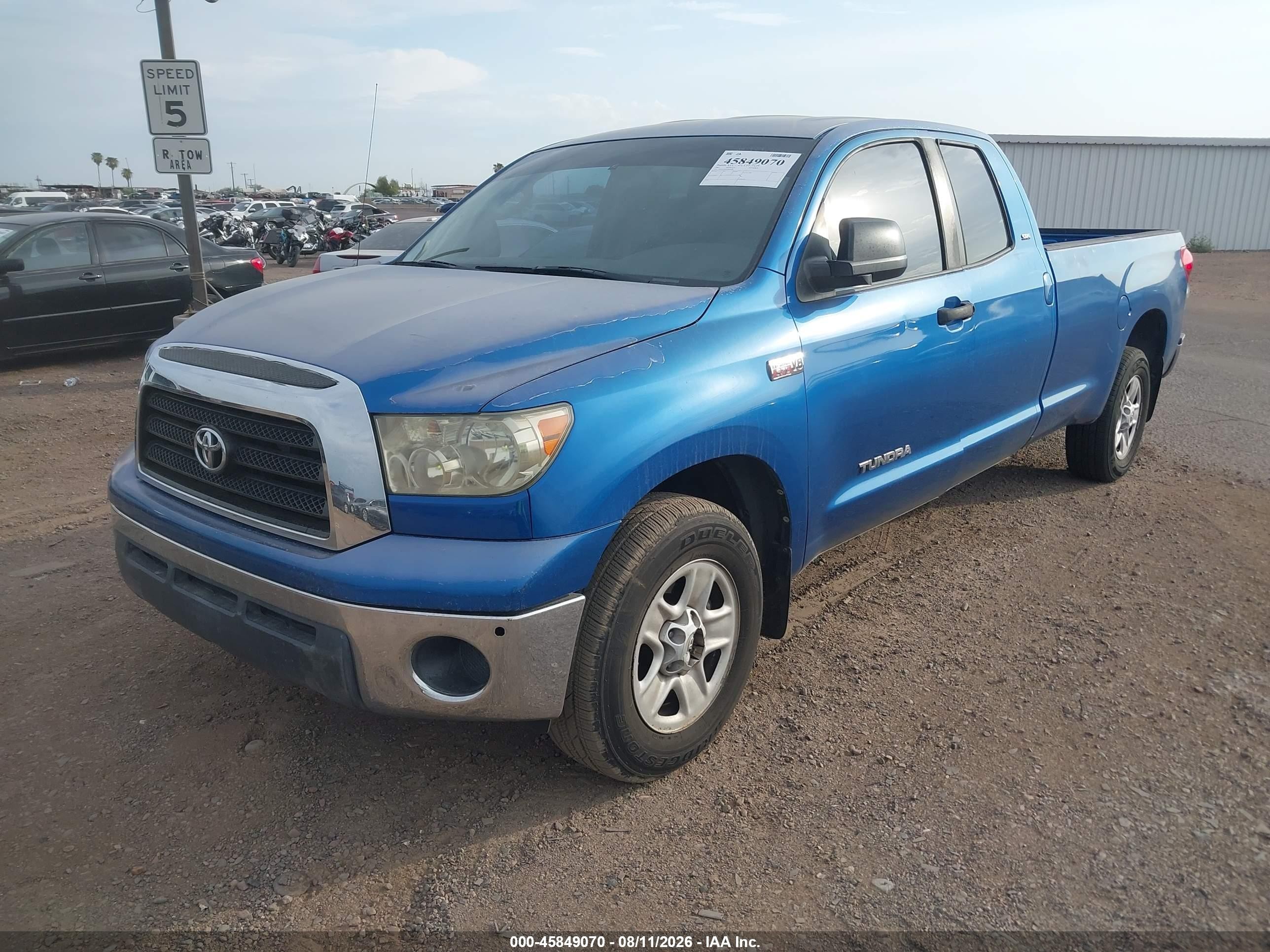 2007 Toyota Tundra Sr5 5.7l V8 Blue vin: 5TFSV54187X004664
