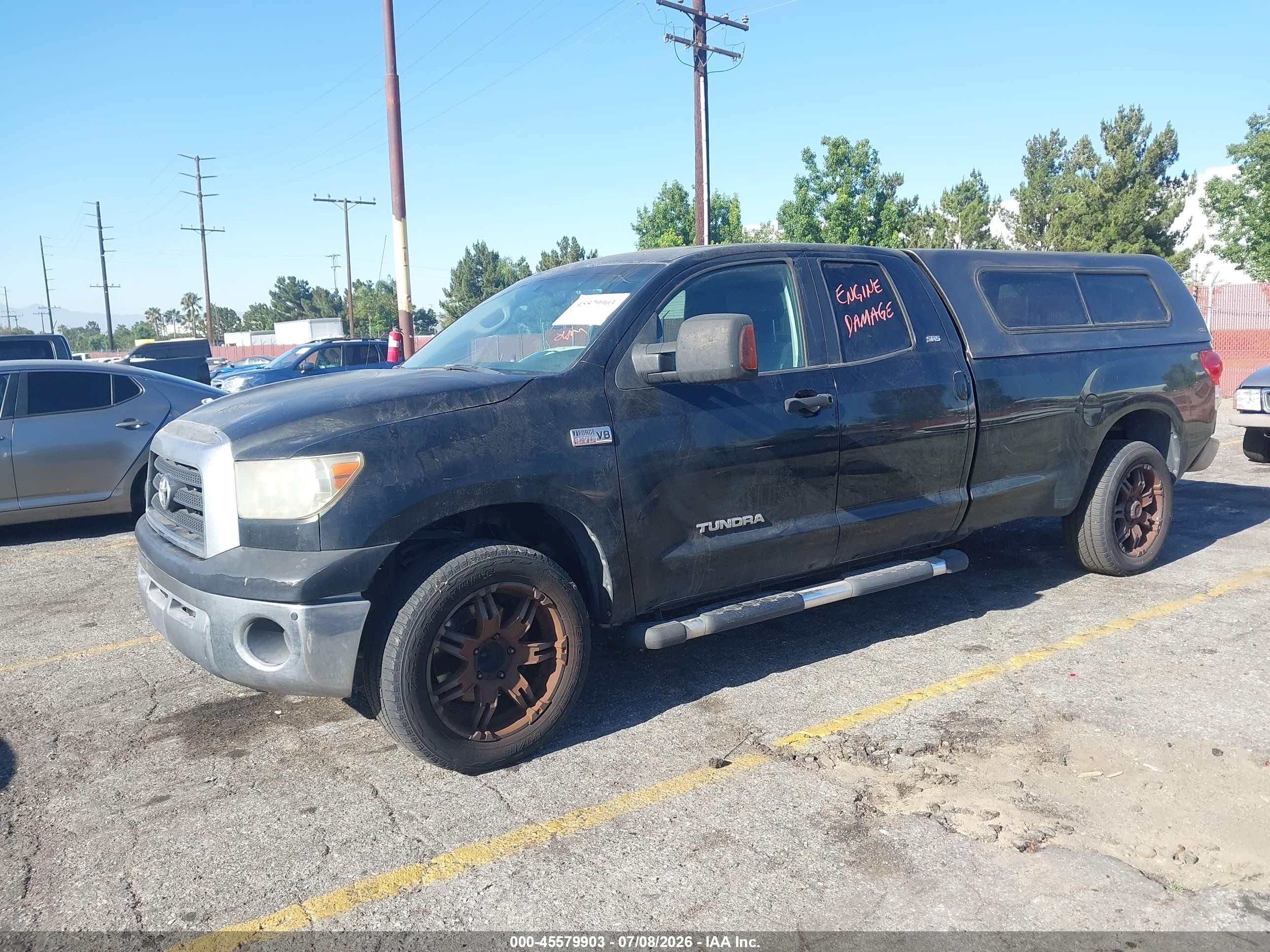 2007 Toyota Tundra Sr5 5.7l V8 Black vin: 5TFSV541X7X003080