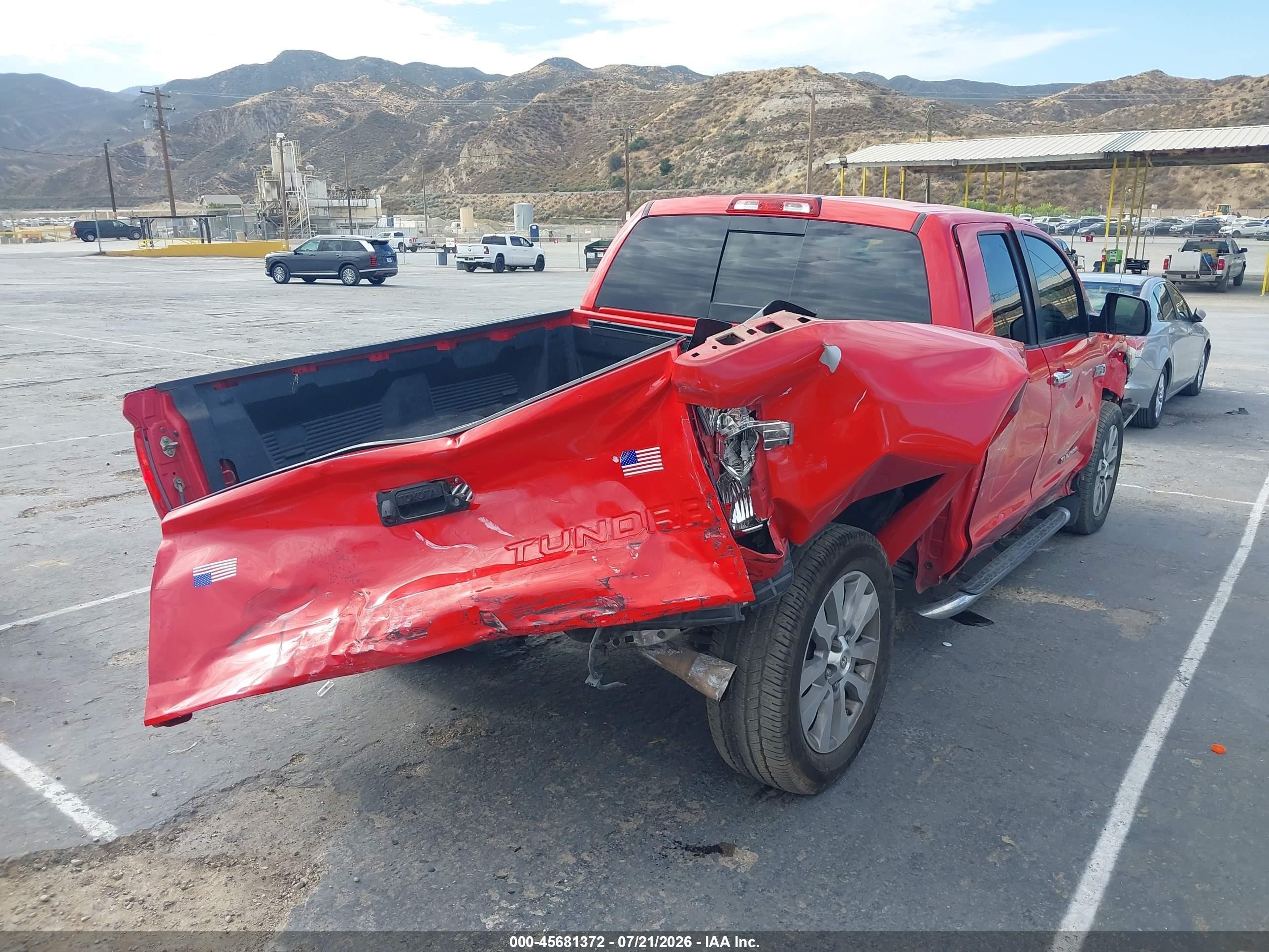 2014 Toyota Tundra Limited 5.7l V8 Red vin: 5TFSY5F1XEX153448