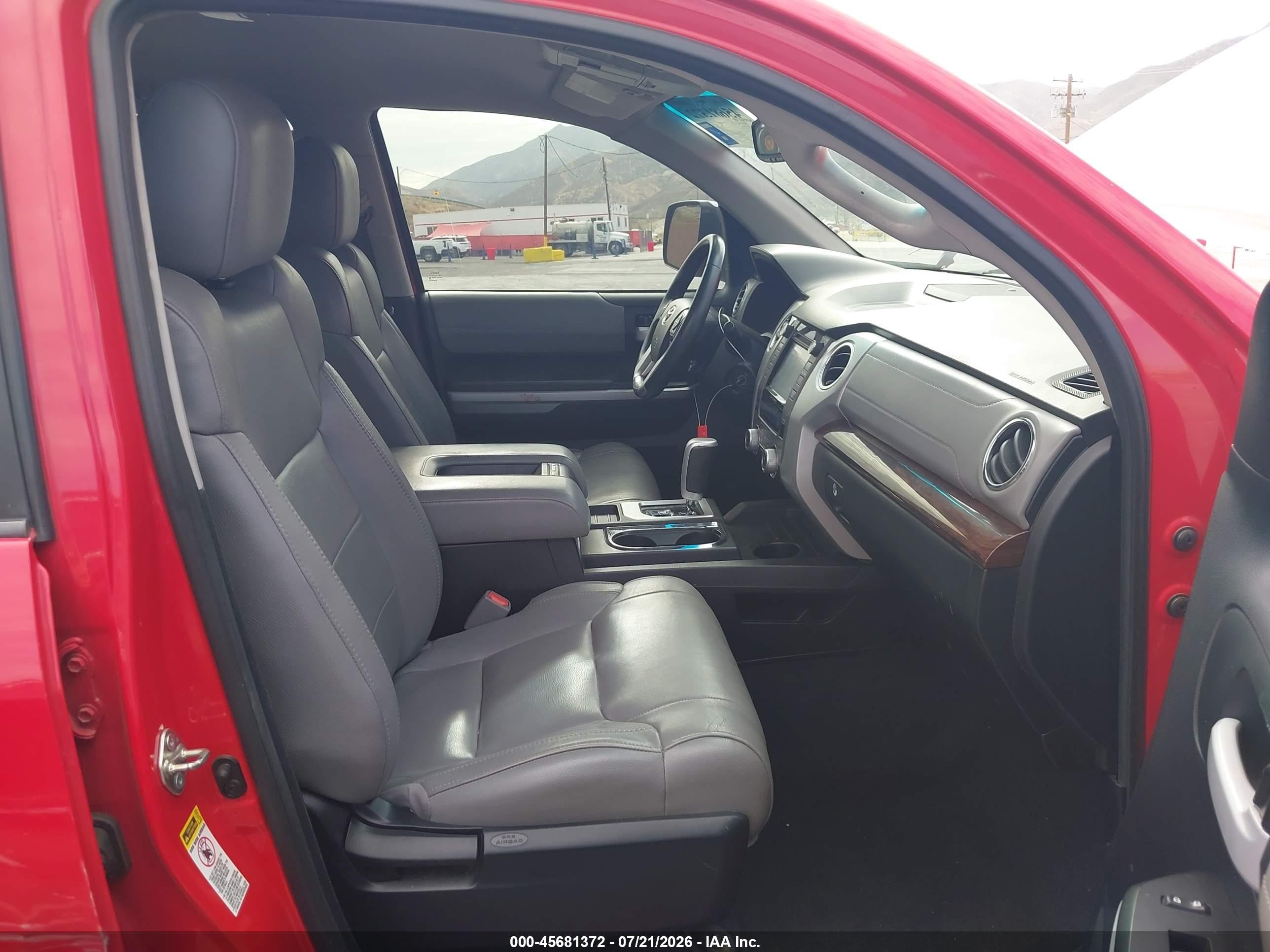 2014 Toyota Tundra Limited 5.7l V8 Red vin: 5TFSY5F1XEX153448