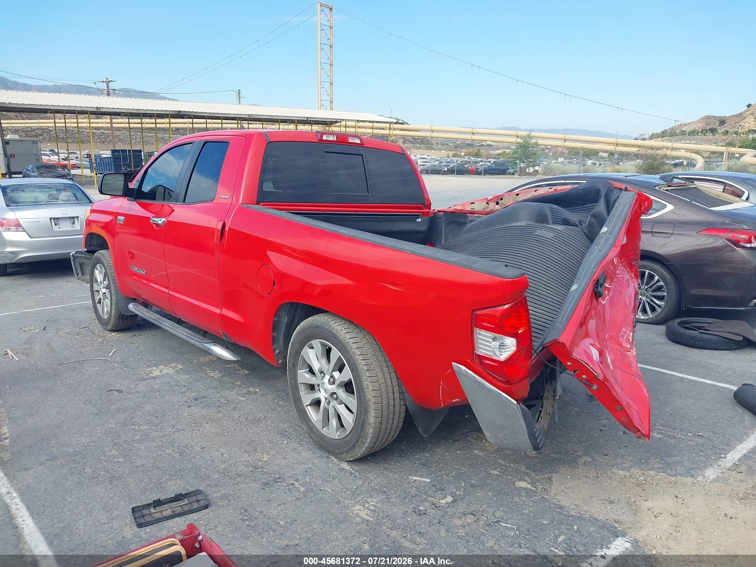 2014 Toyota Tundra Limited 5.7l V8 Red vin: 5TFSY5F1XEX153448