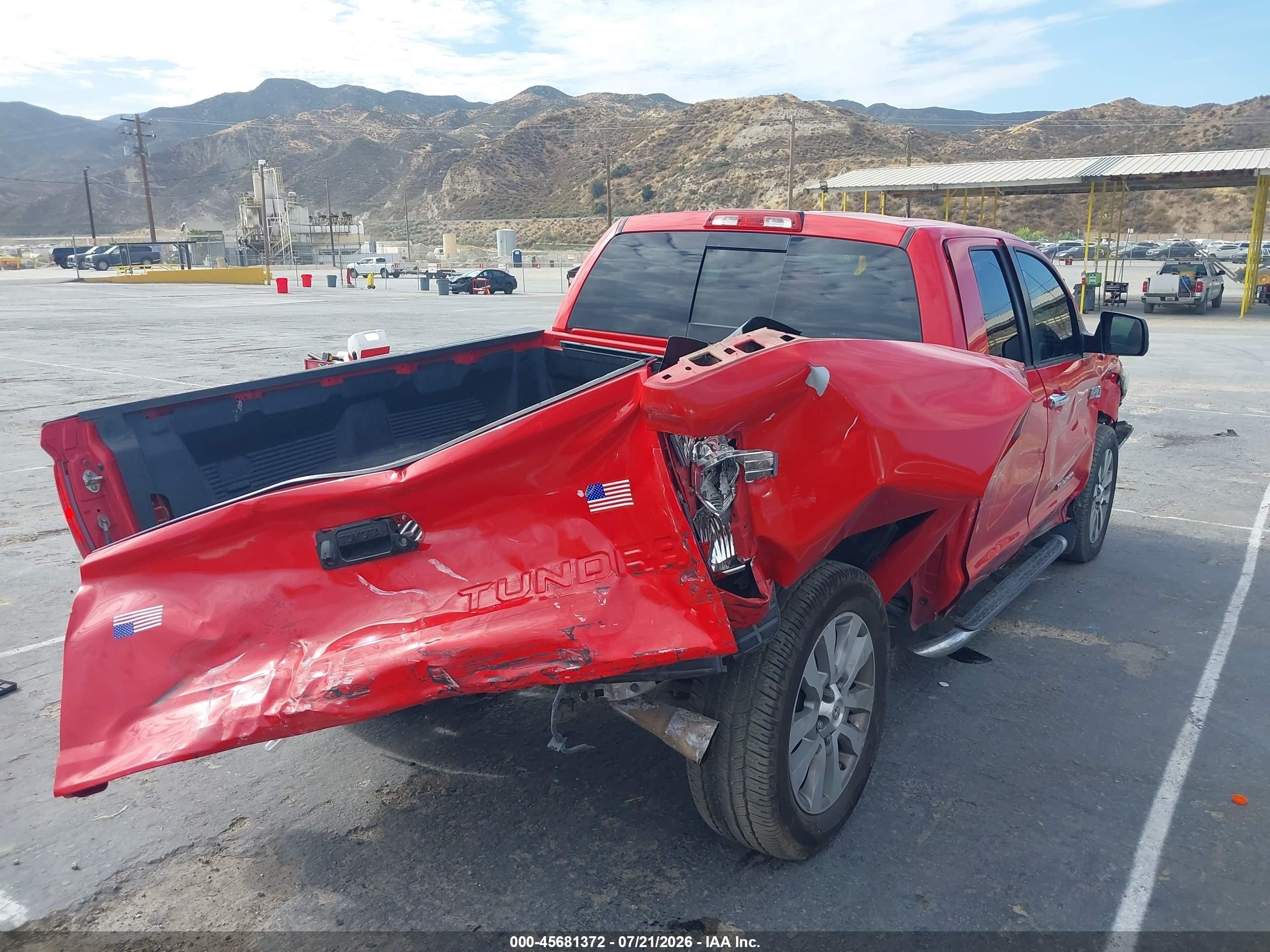2014 Toyota Tundra Limited 5.7l V8 Red vin: 5TFSY5F1XEX153448