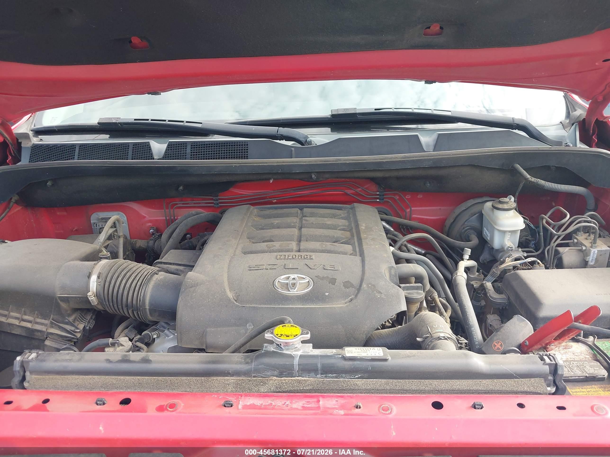 2014 Toyota Tundra Limited 5.7l V8 Red vin: 5TFSY5F1XEX153448