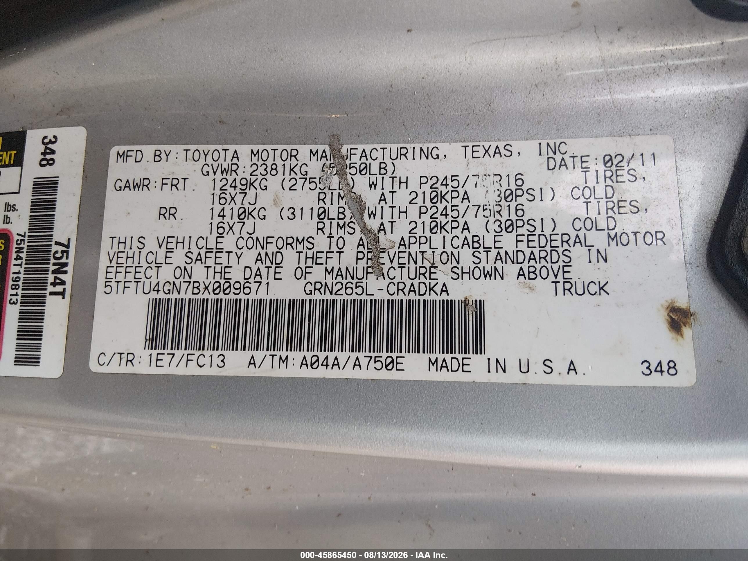 2011 Toyota Tacoma Prerunner V6 Silver vin: 5TFTU4GN7BX009671