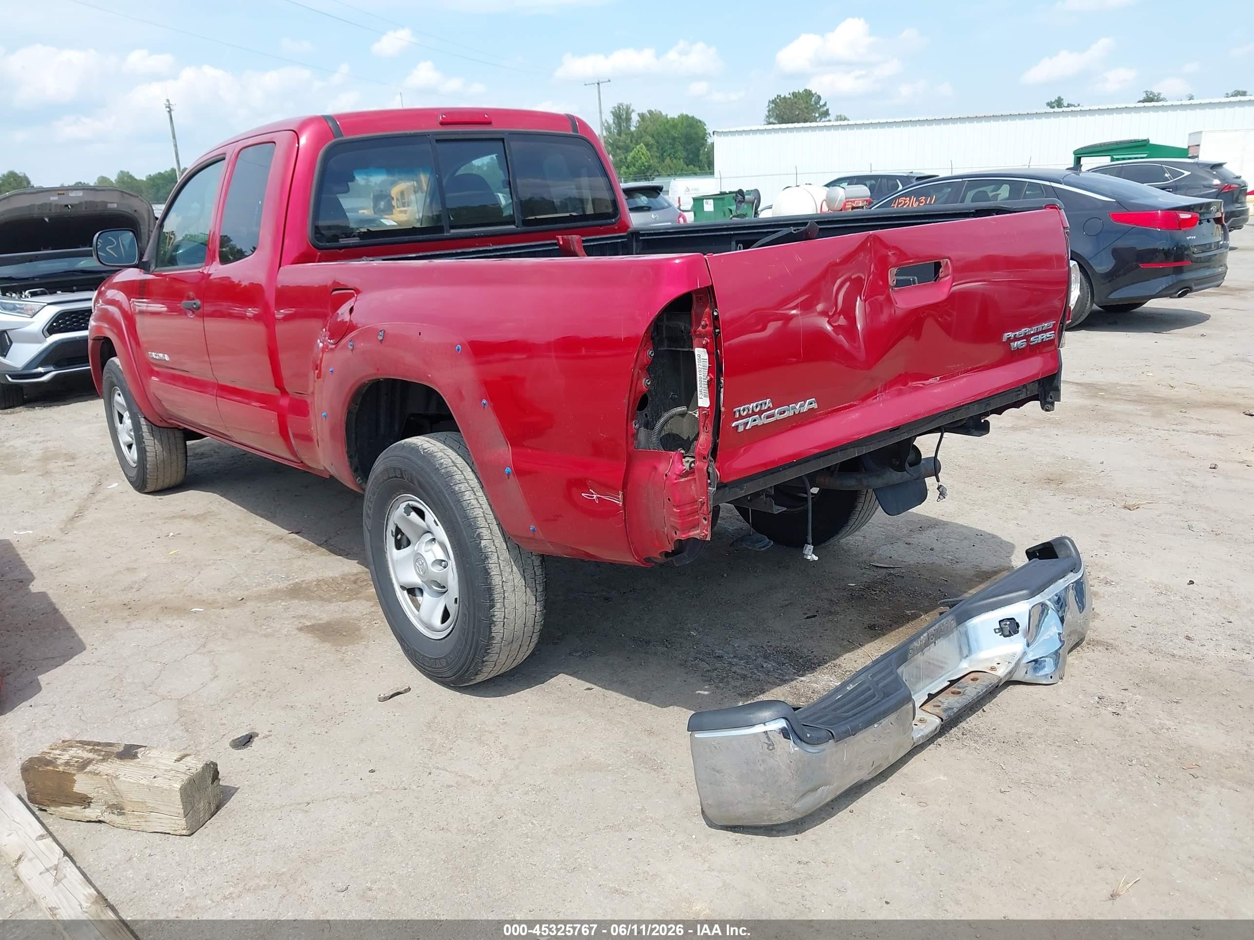2011 Toyota Tacoma Prerunner V6 Red vin: 5TFTU4GN9BX010997