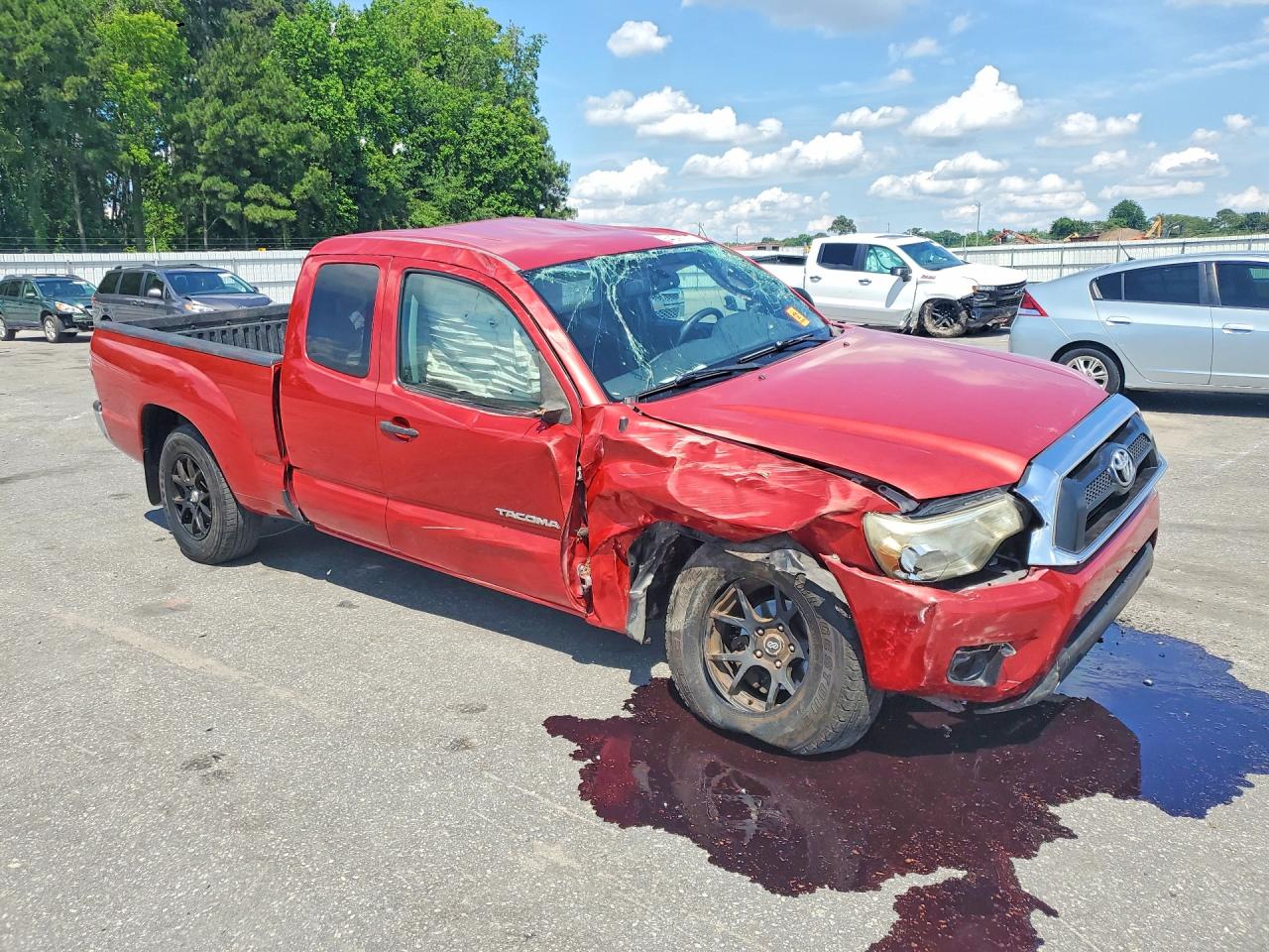 2013 Toyota Tacoma Access Cab Red vin: 5TFTX4CN4DX025990