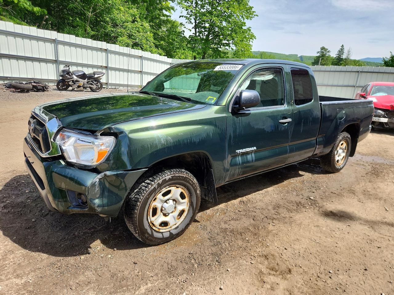 2014 Toyota Tacoma Access Cab Green vin: 5TFTX4CN7EX045216