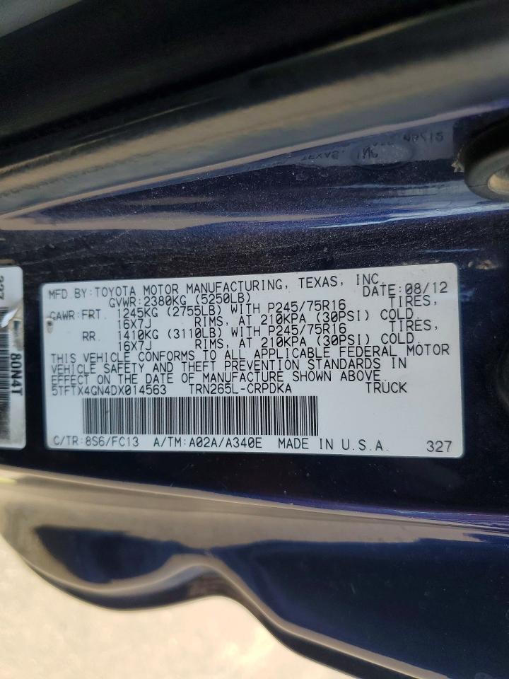 2013 Toyota Tacoma Prerunner Access Cab Blue vin: 5TFTX4GN4DX014563