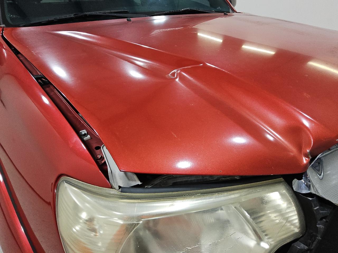 2013 Toyota Tacoma Prerunner Access Cab Red vin: 5TFTX4GN5DX021957 Damage: Hood, Severe Damage, Replacement Required