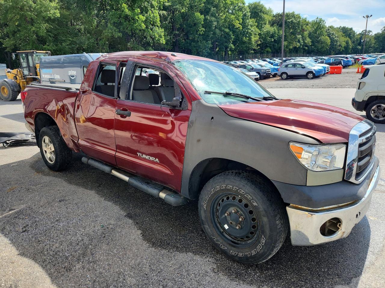 2010 Toyota Tundra Double Cab Sr5 Maroon vin: 5TFUM5F10AX011978