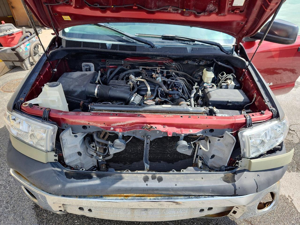 2010 Toyota Tundra Double Cab Sr5 Maroon vin: 5TFUM5F10AX011978