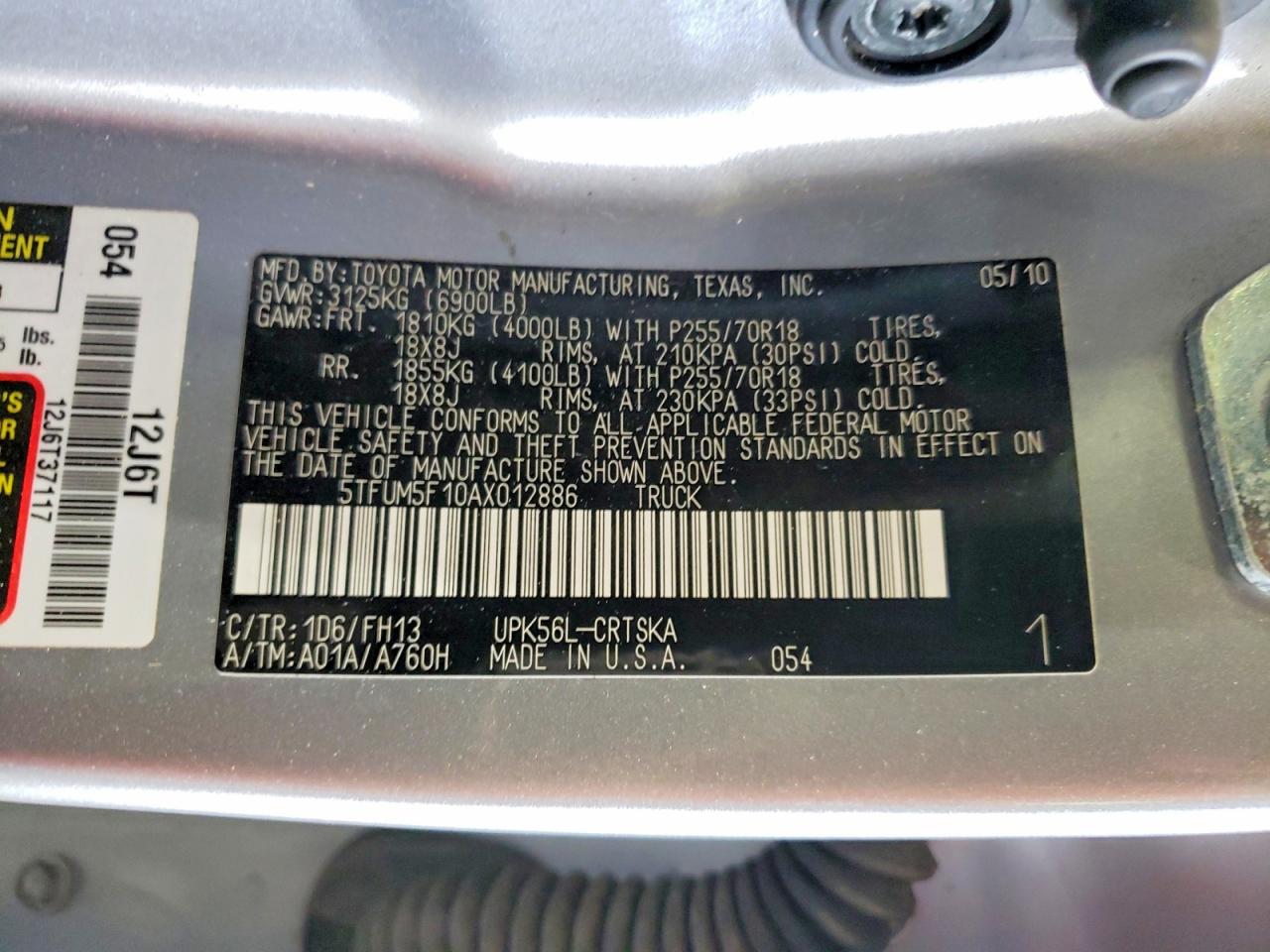 2010 Toyota Tundra Double Cab Sr5 Silver vin: 5TFUM5F10AX012886