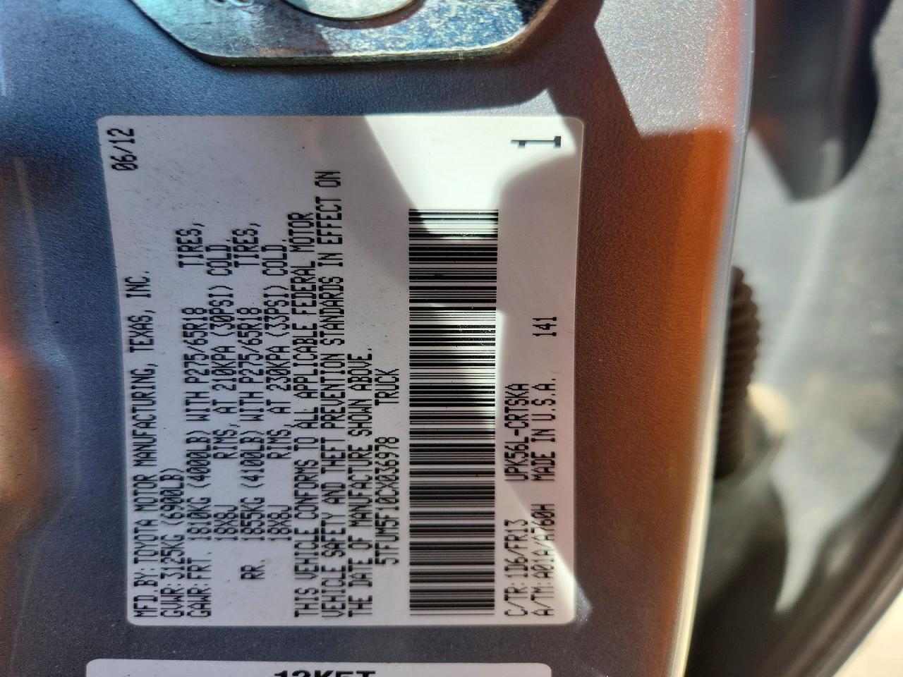 2012 Toyota Tundra Double Cab Sr5 Silver vin: 5TFUM5F10CX036978