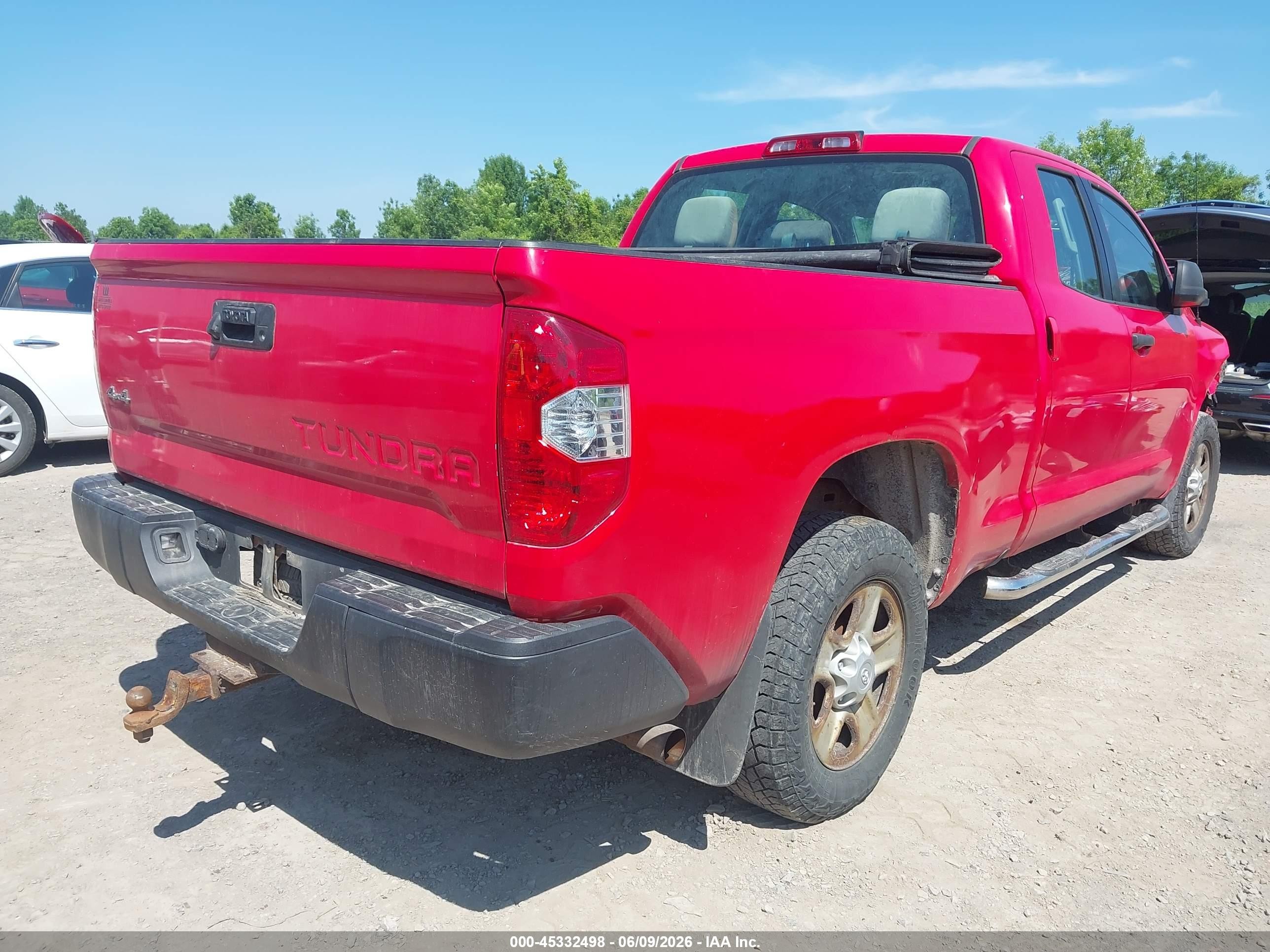 2014 Toyota Tundra Sr 4.6l V8 Red vin: 5TFUM5F10EX051936