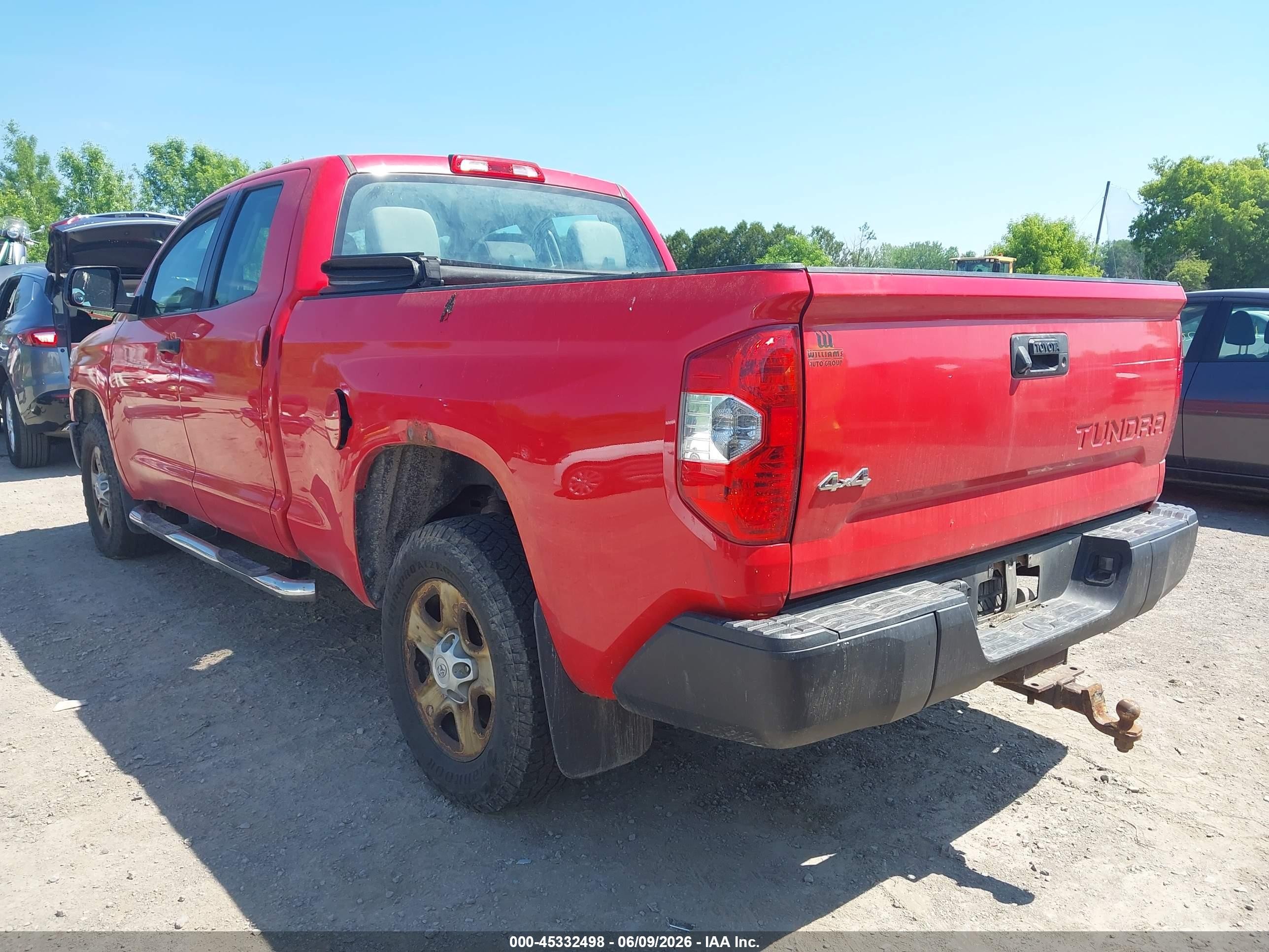 2014 Toyota Tundra Sr 4.6l V8 Red vin: 5TFUM5F10EX051936