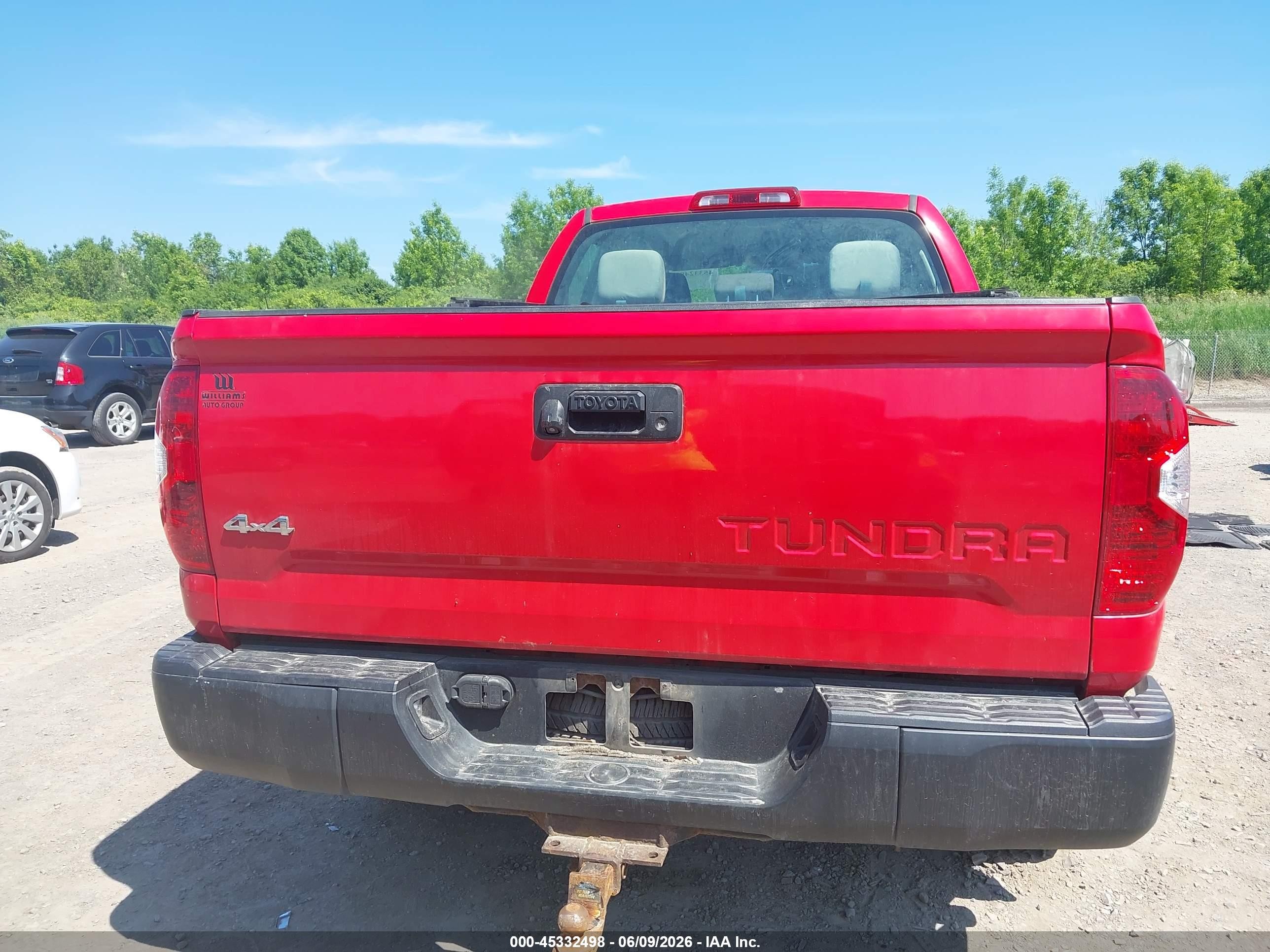 2014 Toyota Tundra Sr 4.6l V8 Red vin: 5TFUM5F10EX051936