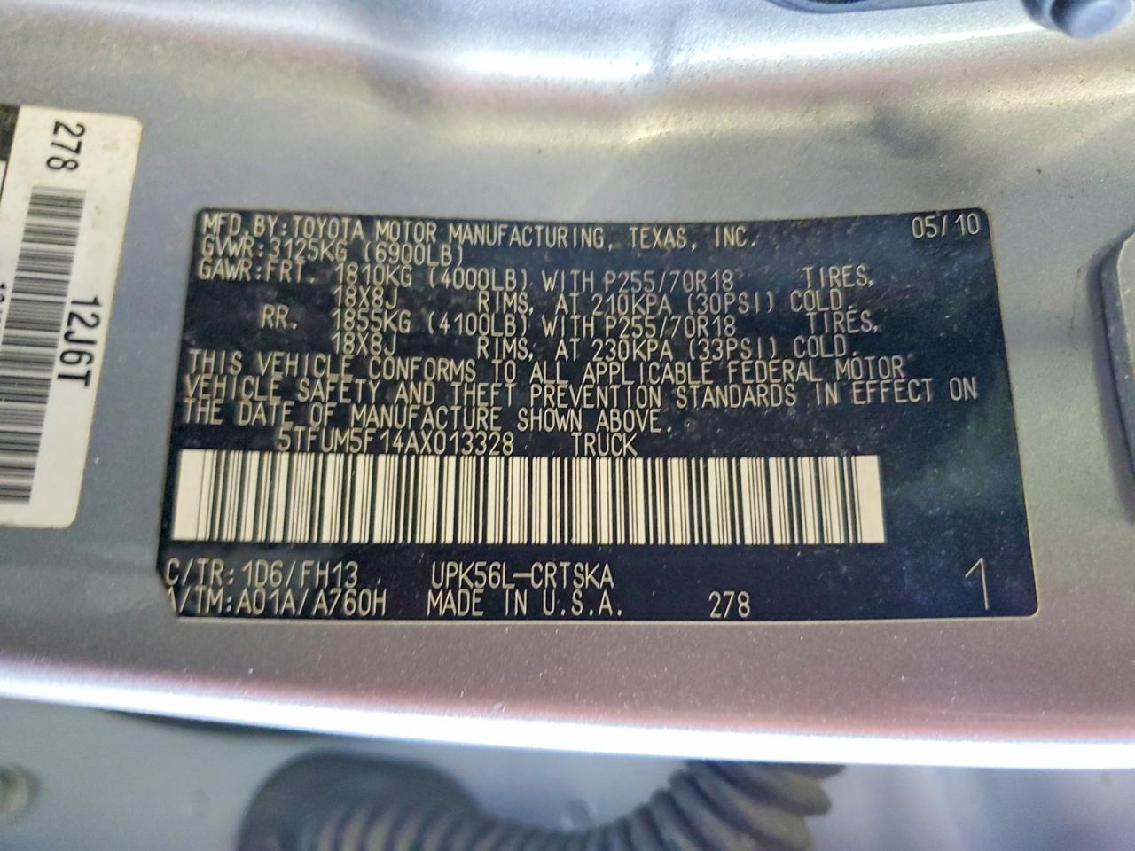 2010 Toyota Tundra Double Cab Sr5 Silver vin: 5TFUM5F14AX013328