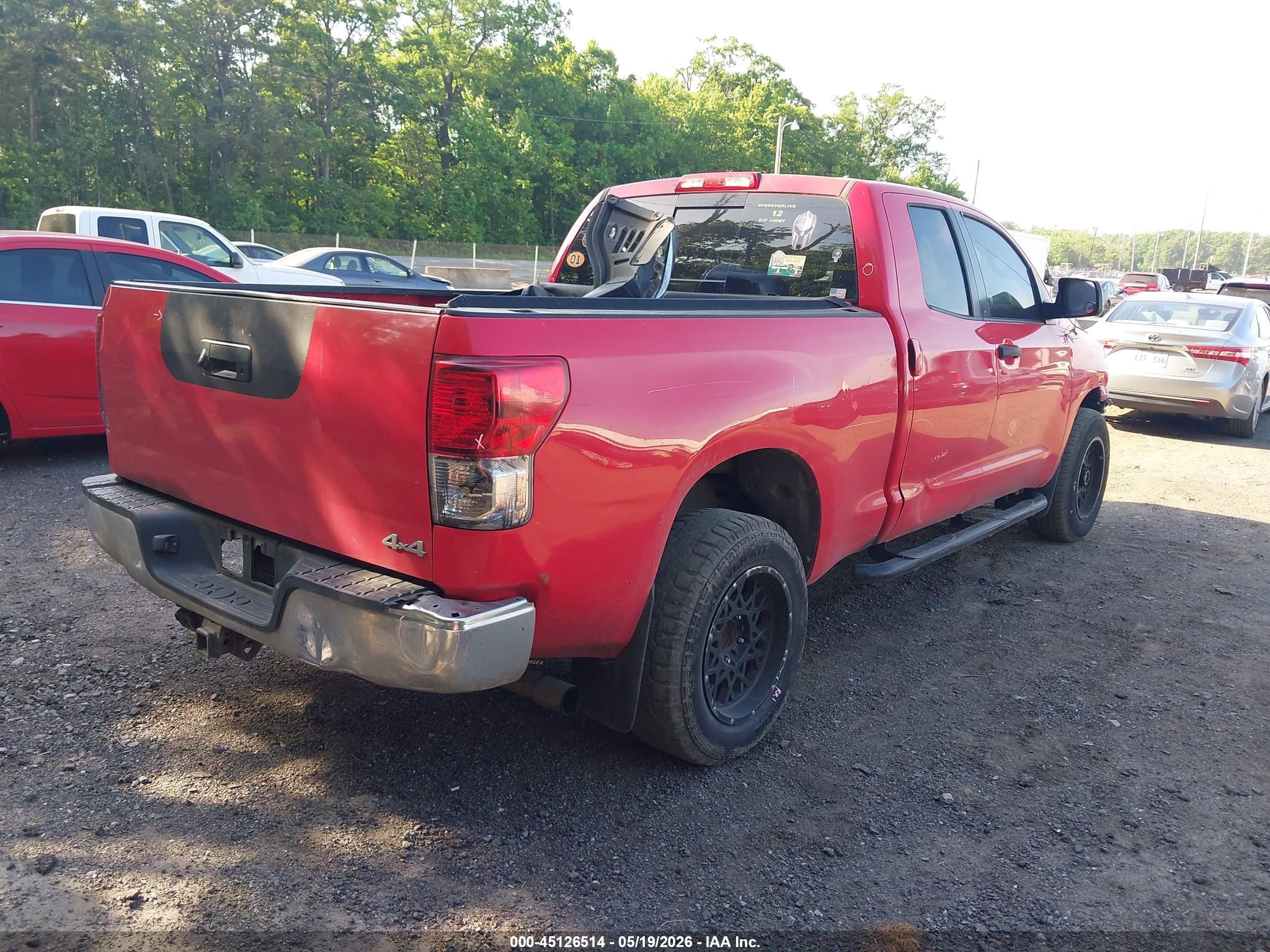 2012 Toyota Tundra Grade 4.6l V8 Red vin: 5TFUM5F15CX038824