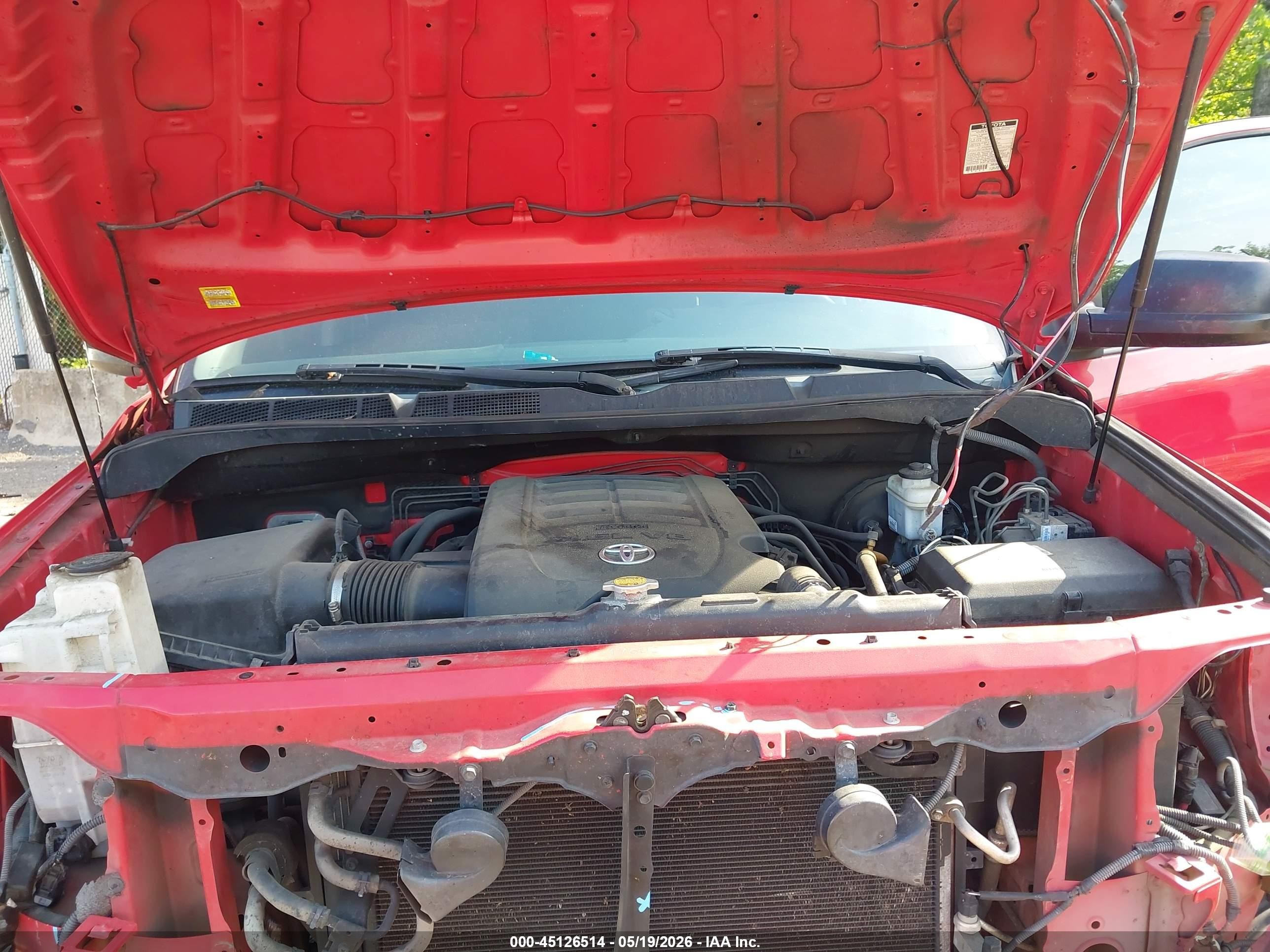 2012 Toyota Tundra Grade 4.6l V8 Red vin: 5TFUM5F15CX038824