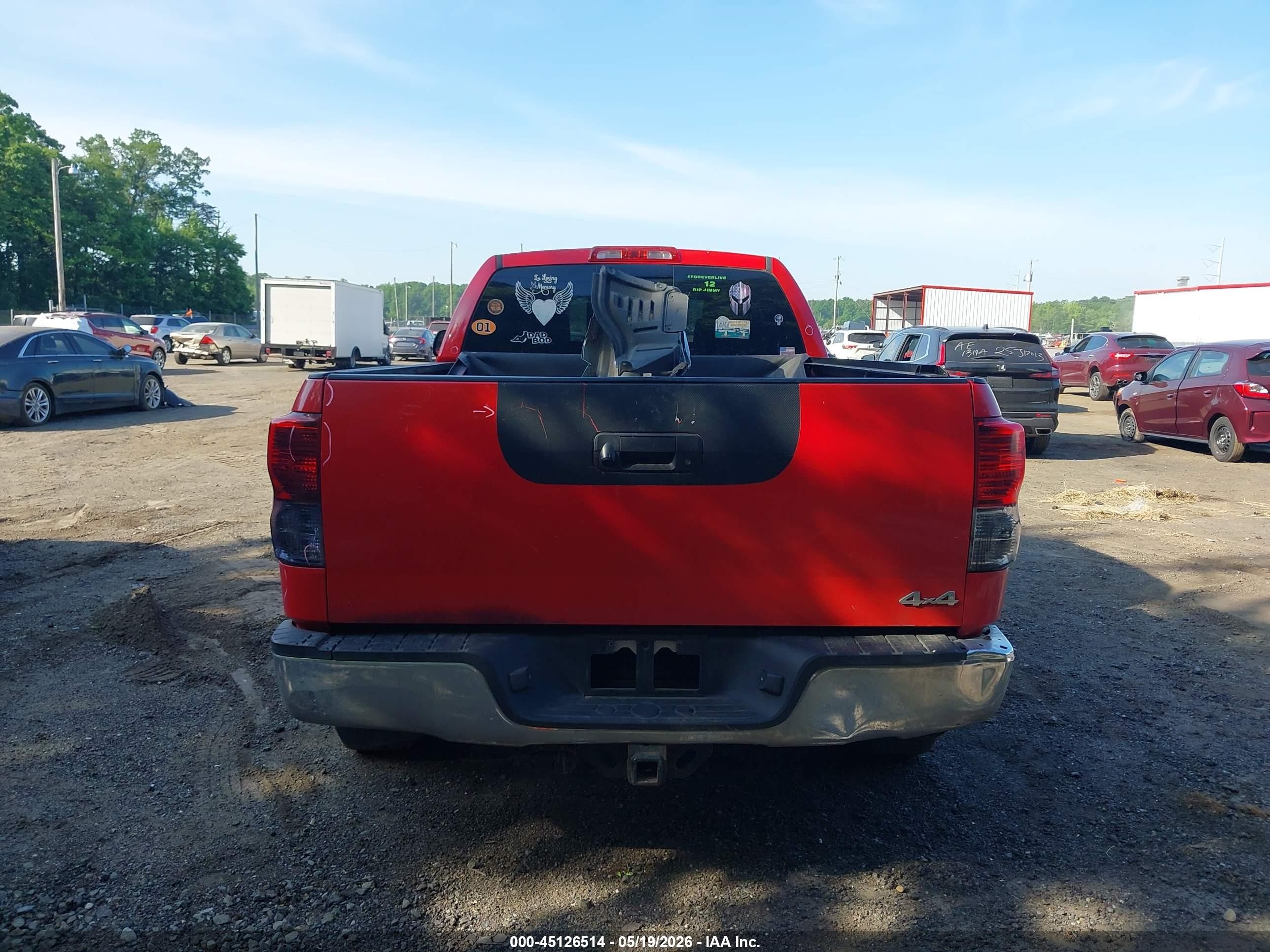 2012 Toyota Tundra Grade 4.6l V8 Red vin: 5TFUM5F15CX038824