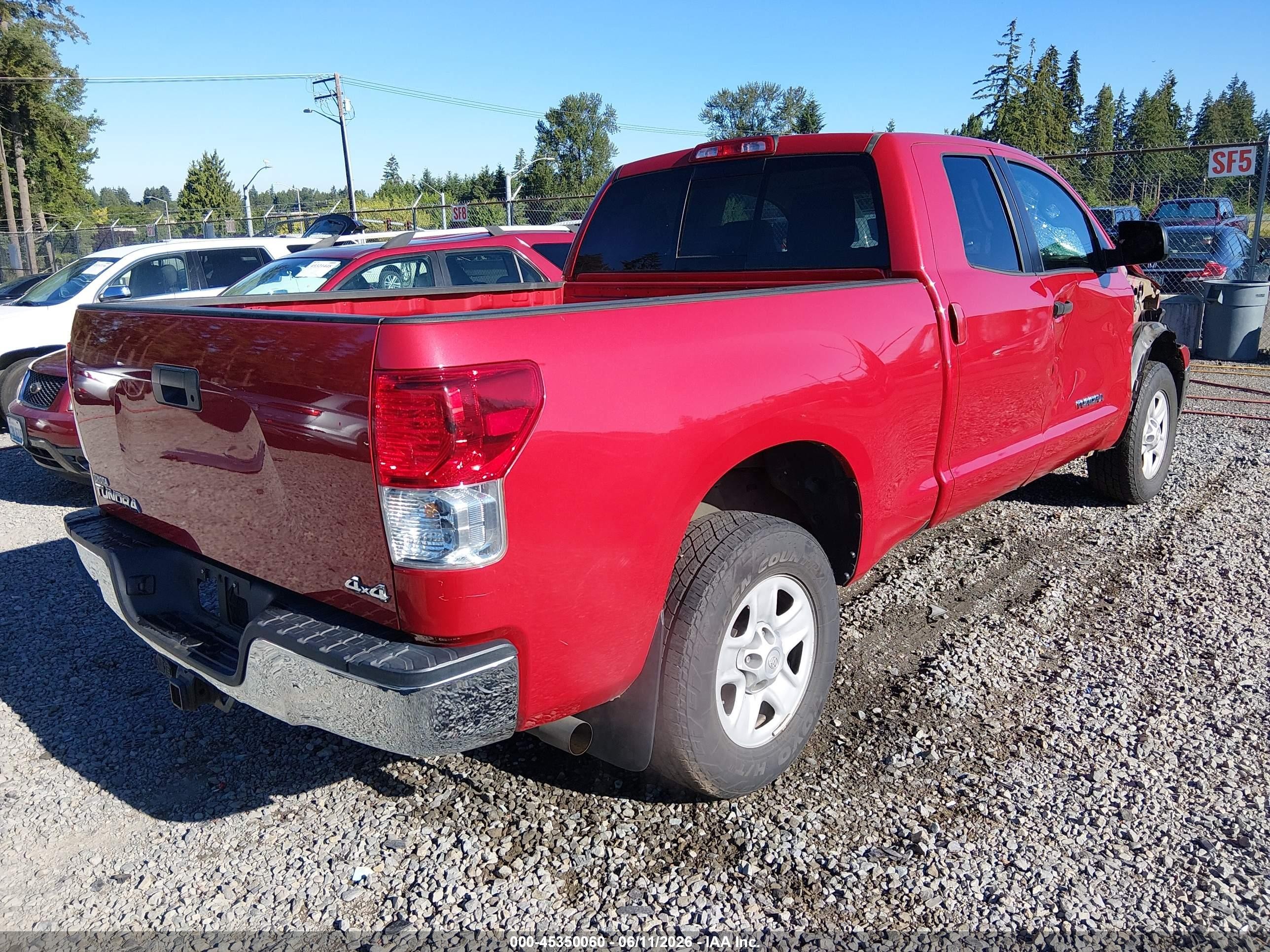2013 Toyota Tundra Grade 4.6l V8 Red vin: 5TFUM5F17DX043010