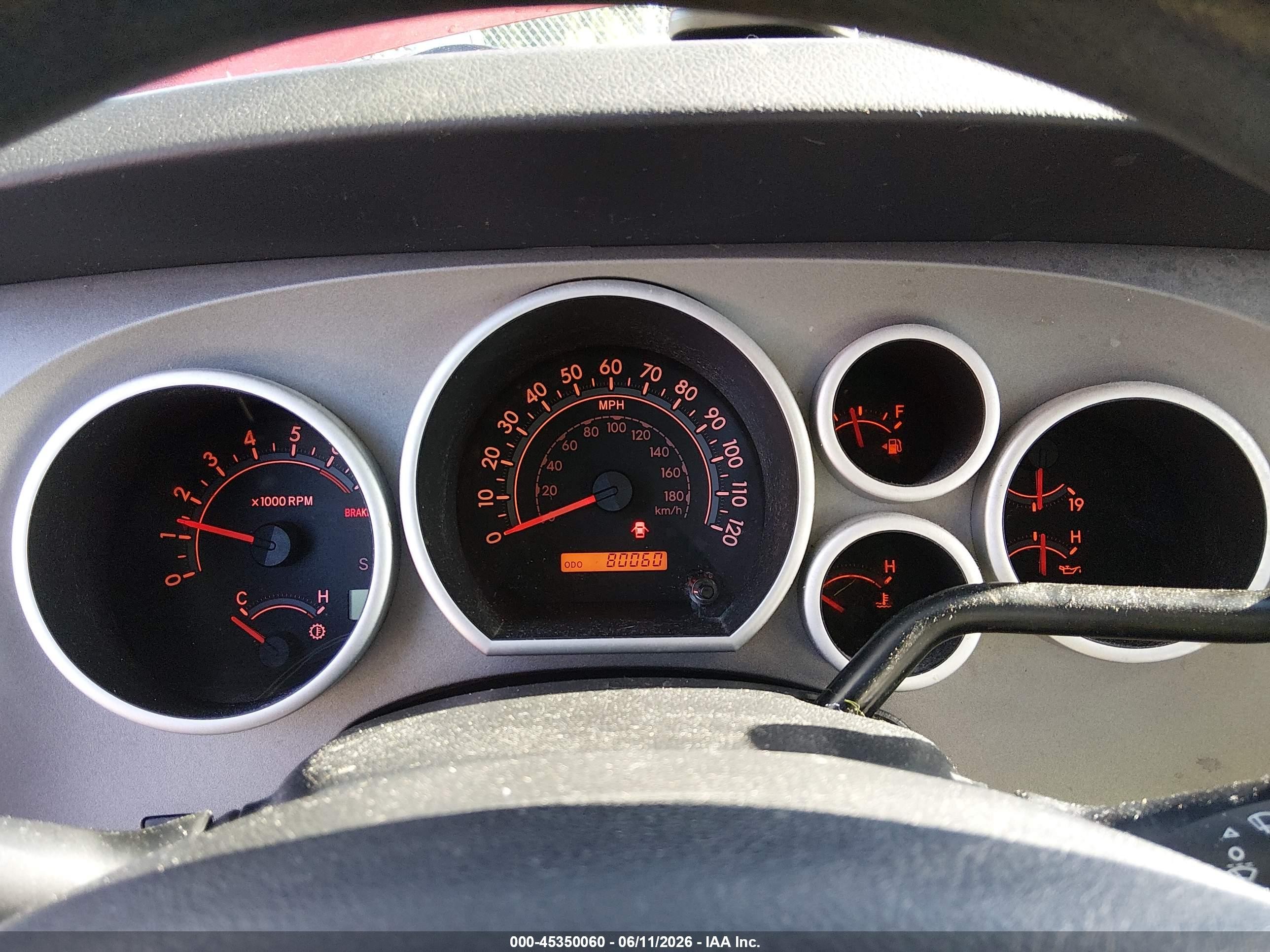2013 Toyota Tundra Grade 4.6l V8 Red vin: 5TFUM5F17DX043010