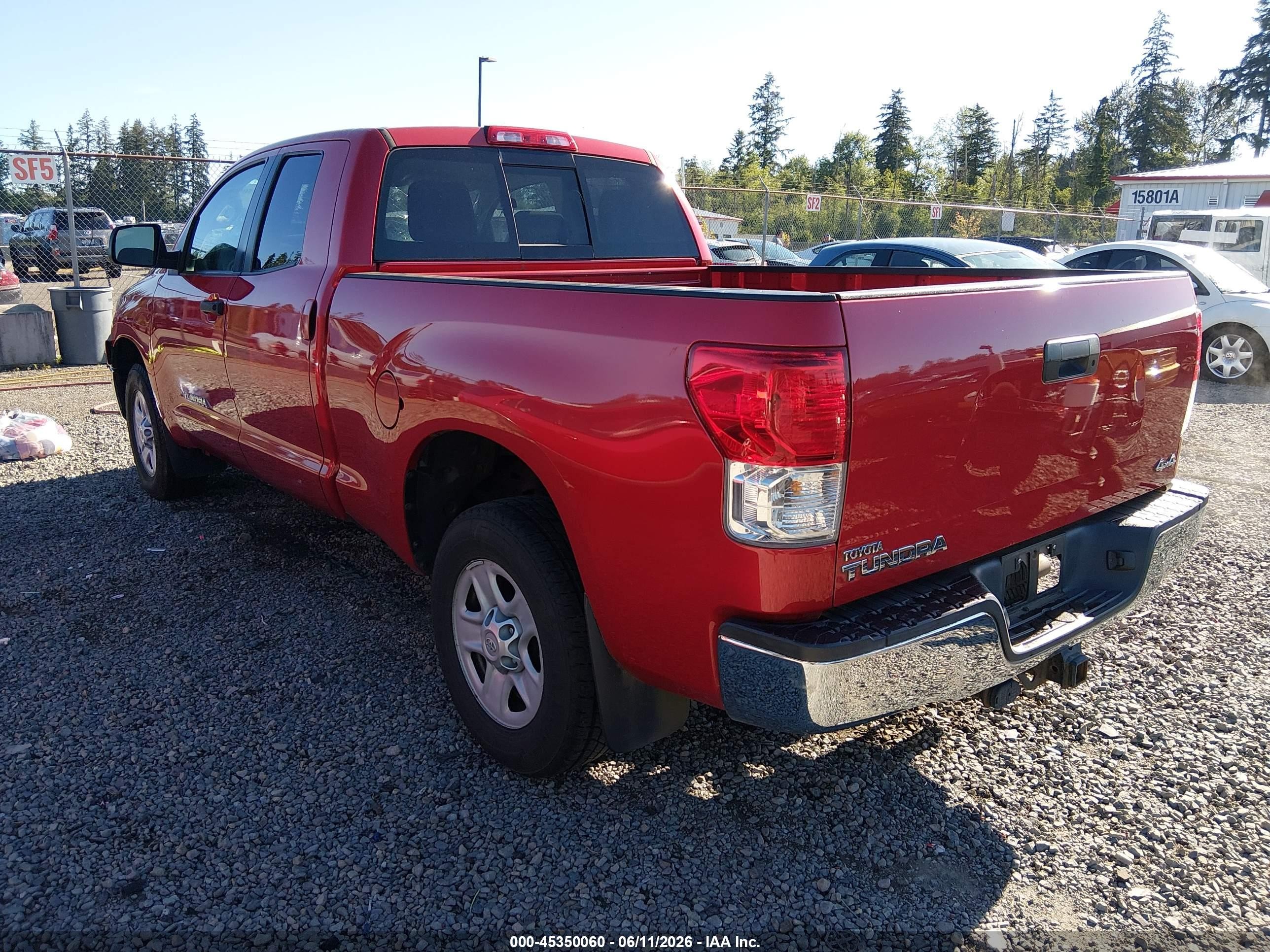 2013 Toyota Tundra Grade 4.6l V8 Red vin: 5TFUM5F17DX043010