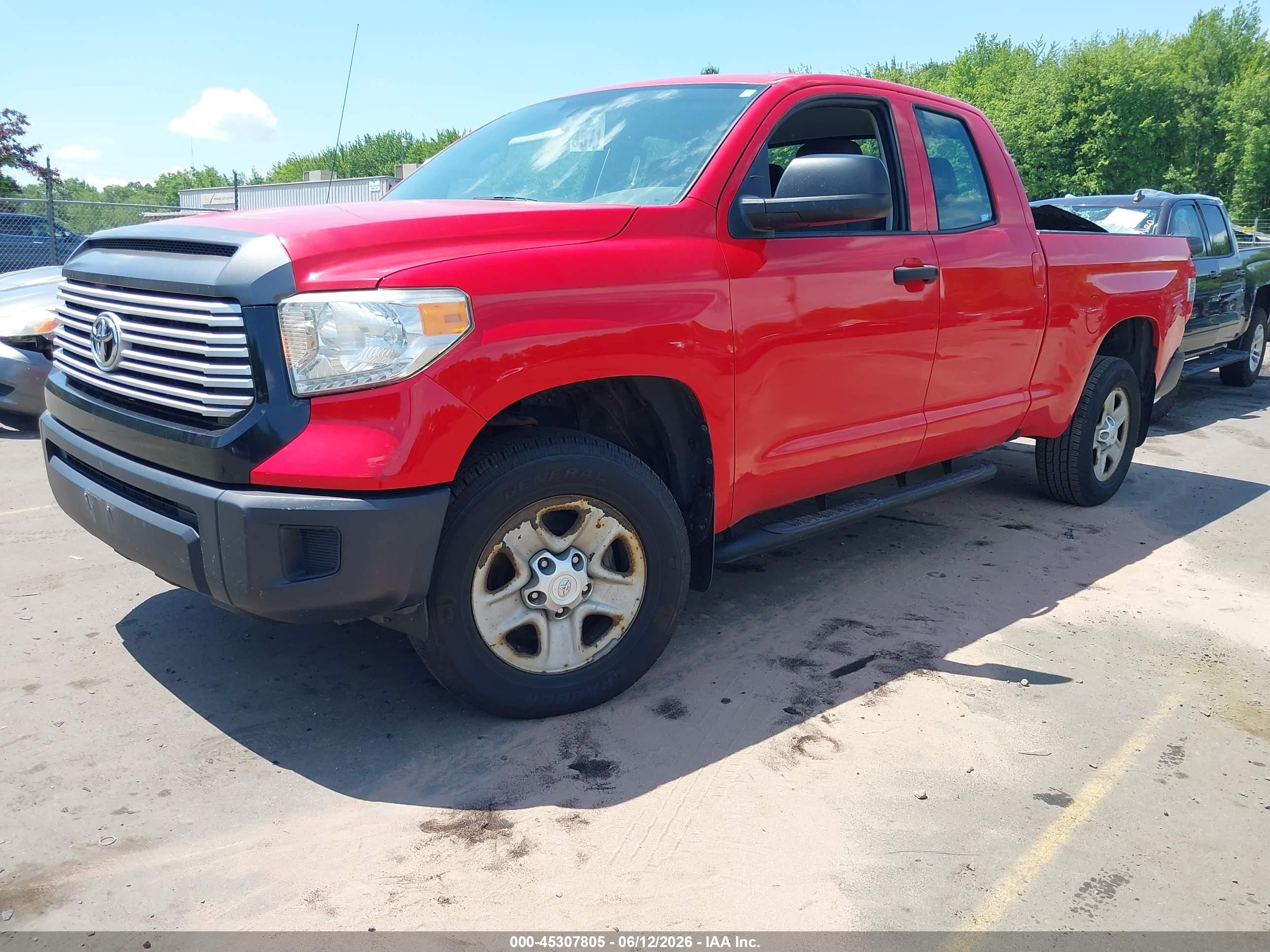 2014 Toyota Tundra Sr 4.6l V8 Red vin: 5TFUM5F1XEX058649