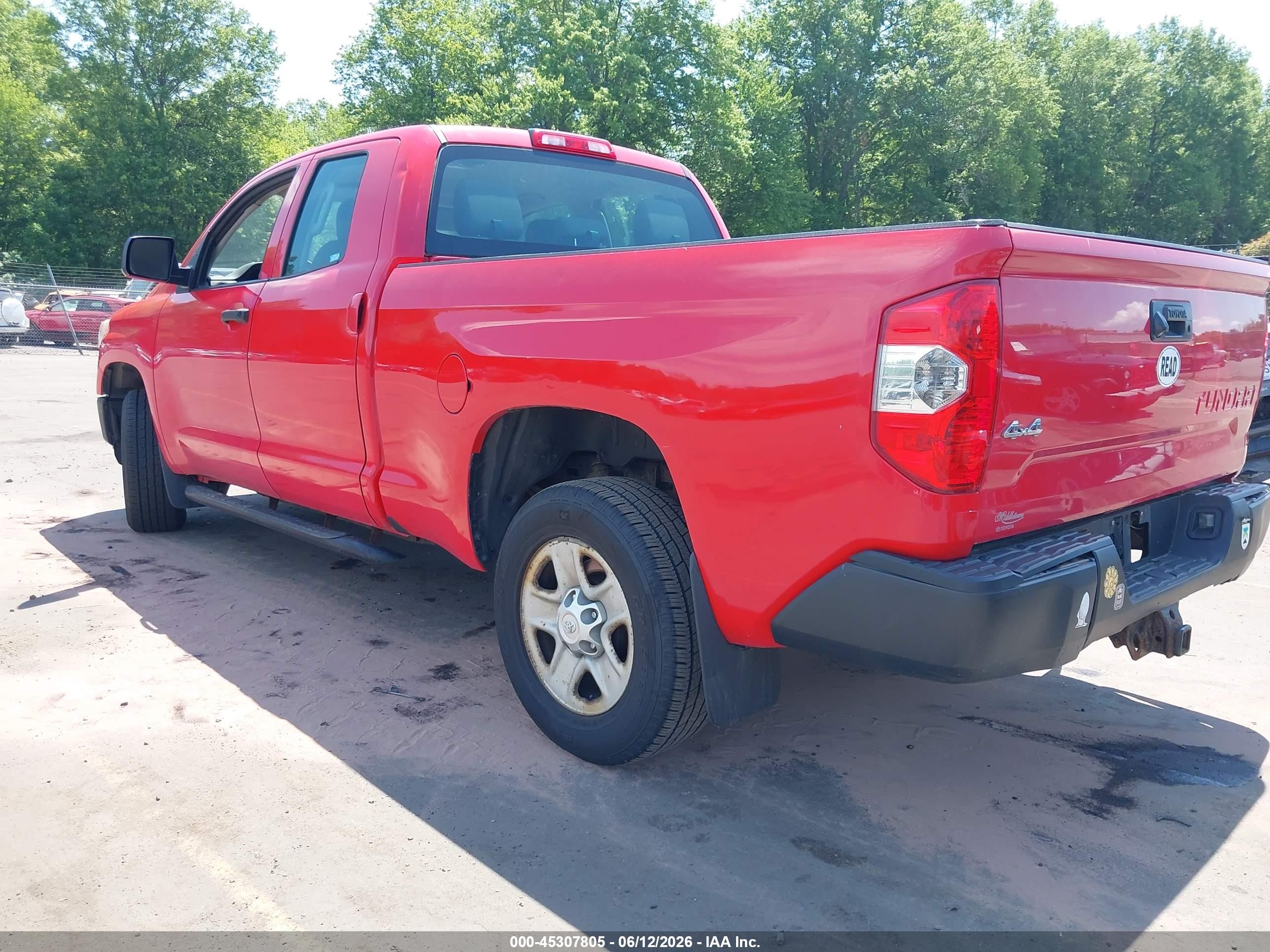 2014 Toyota Tundra Sr 4.6l V8 Red vin: 5TFUM5F1XEX058649