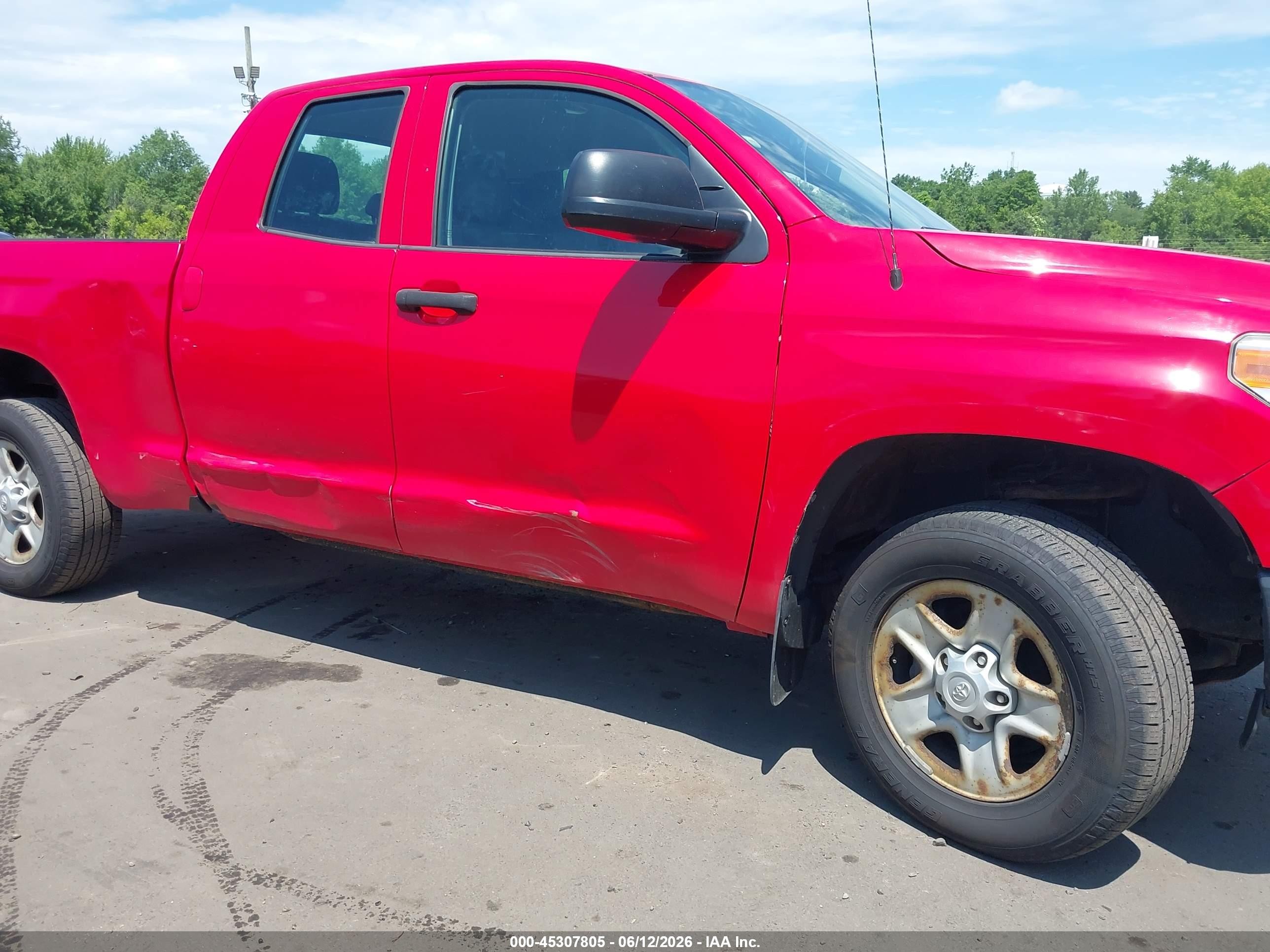 2014 Toyota Tundra Sr 4.6l V8 Red vin: 5TFUM5F1XEX058649
