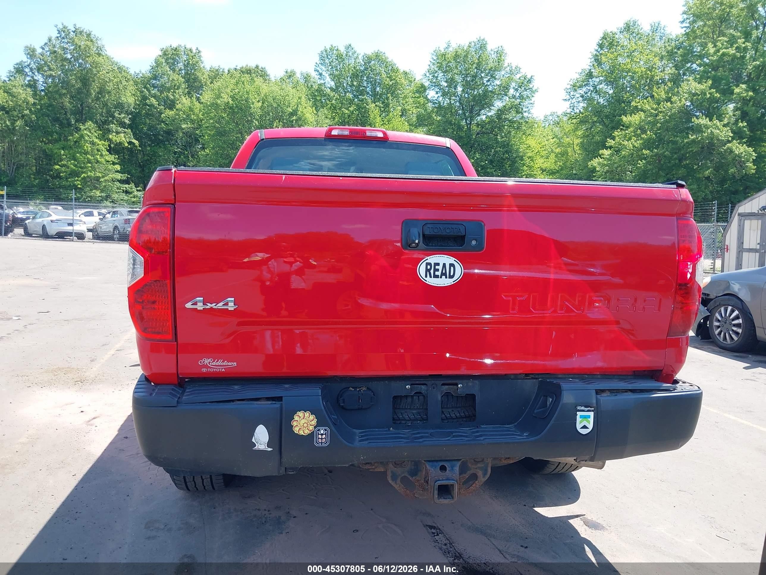 2014 Toyota Tundra Sr 4.6l V8 Red vin: 5TFUM5F1XEX058649