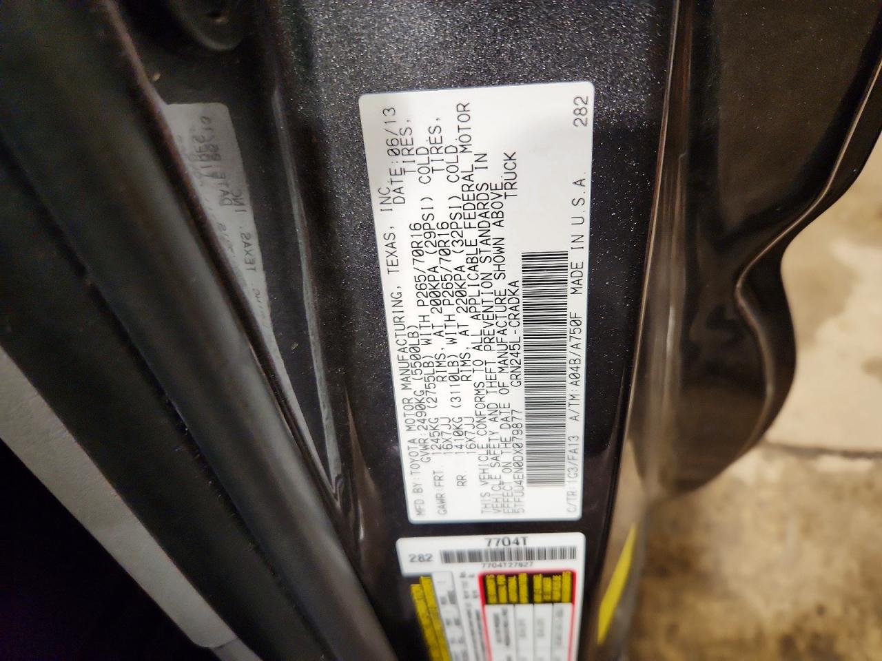 2013 Toyota Tacoma V6 Gray vin: 5TFUU4EN0DX079877