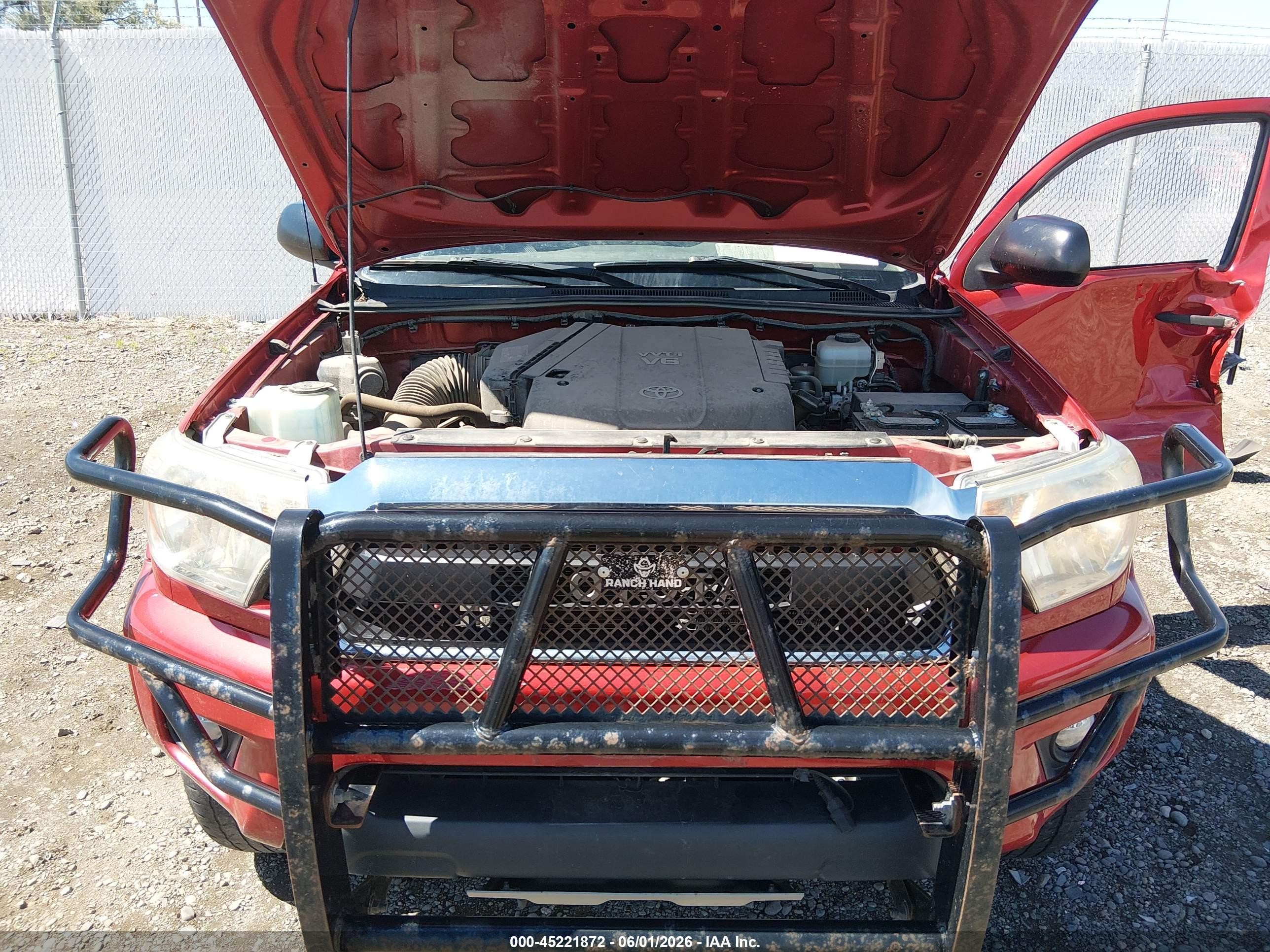 2014 Toyota Tacoma Base V6 Red vin: 5TFUU4EN1EX105775