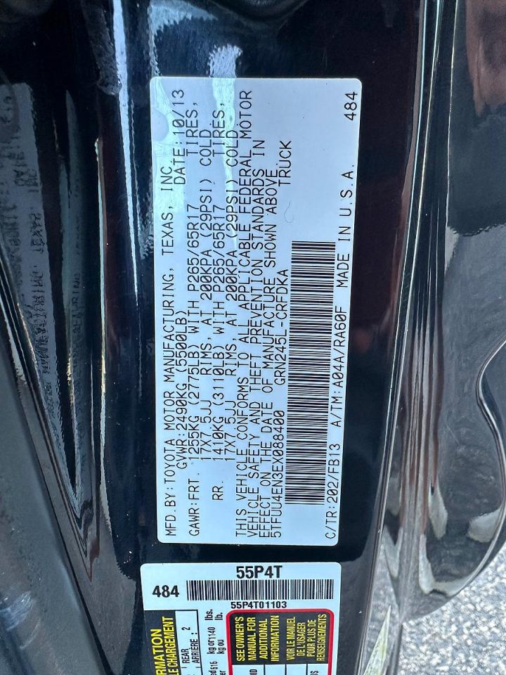 2014 Toyota Tacoma V6 Black vin: 5TFUU4EN3EX088400