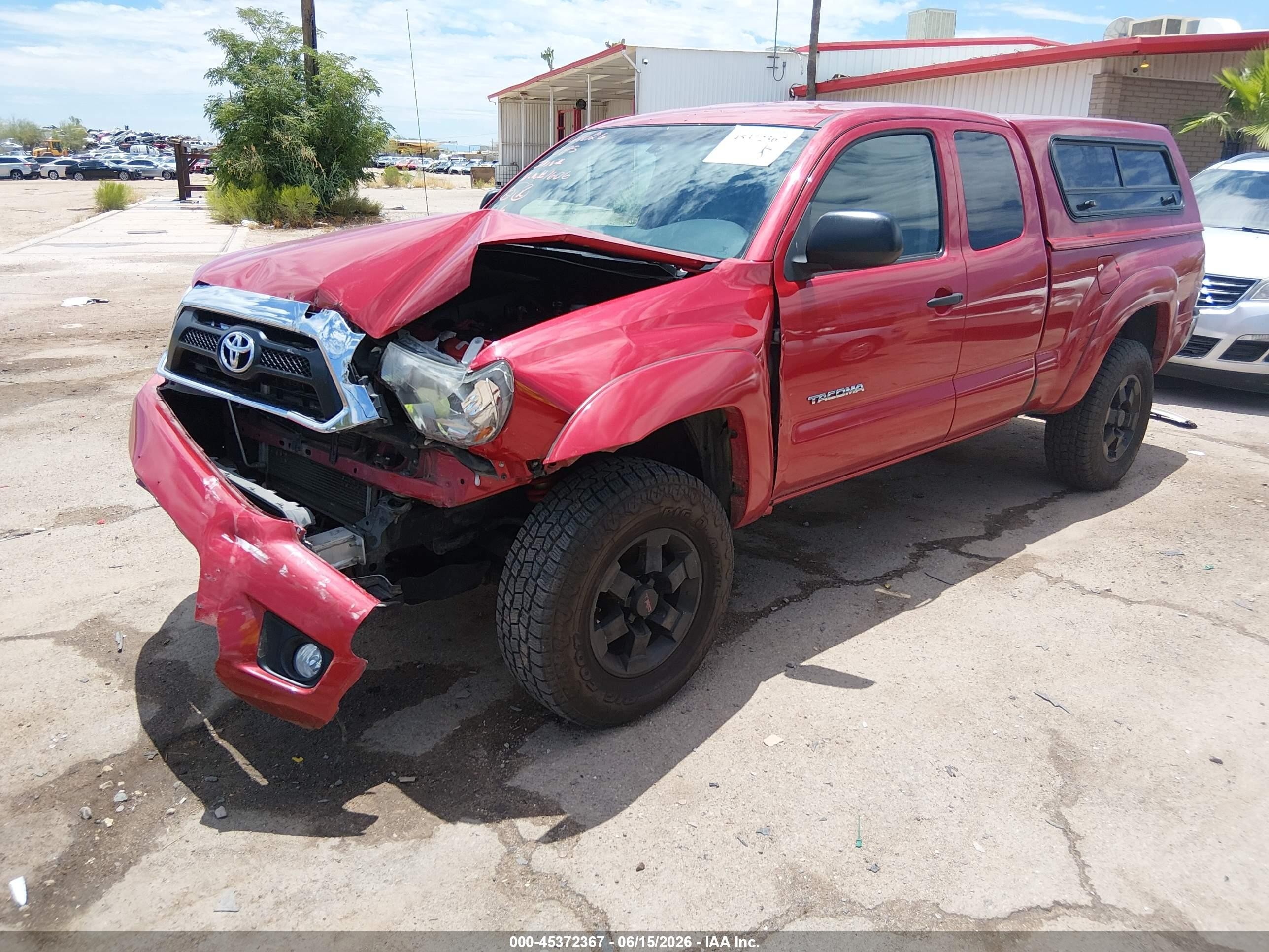 2013 Toyota Tacoma Base V6 Red vin: 5TFUU4EN5DX051606