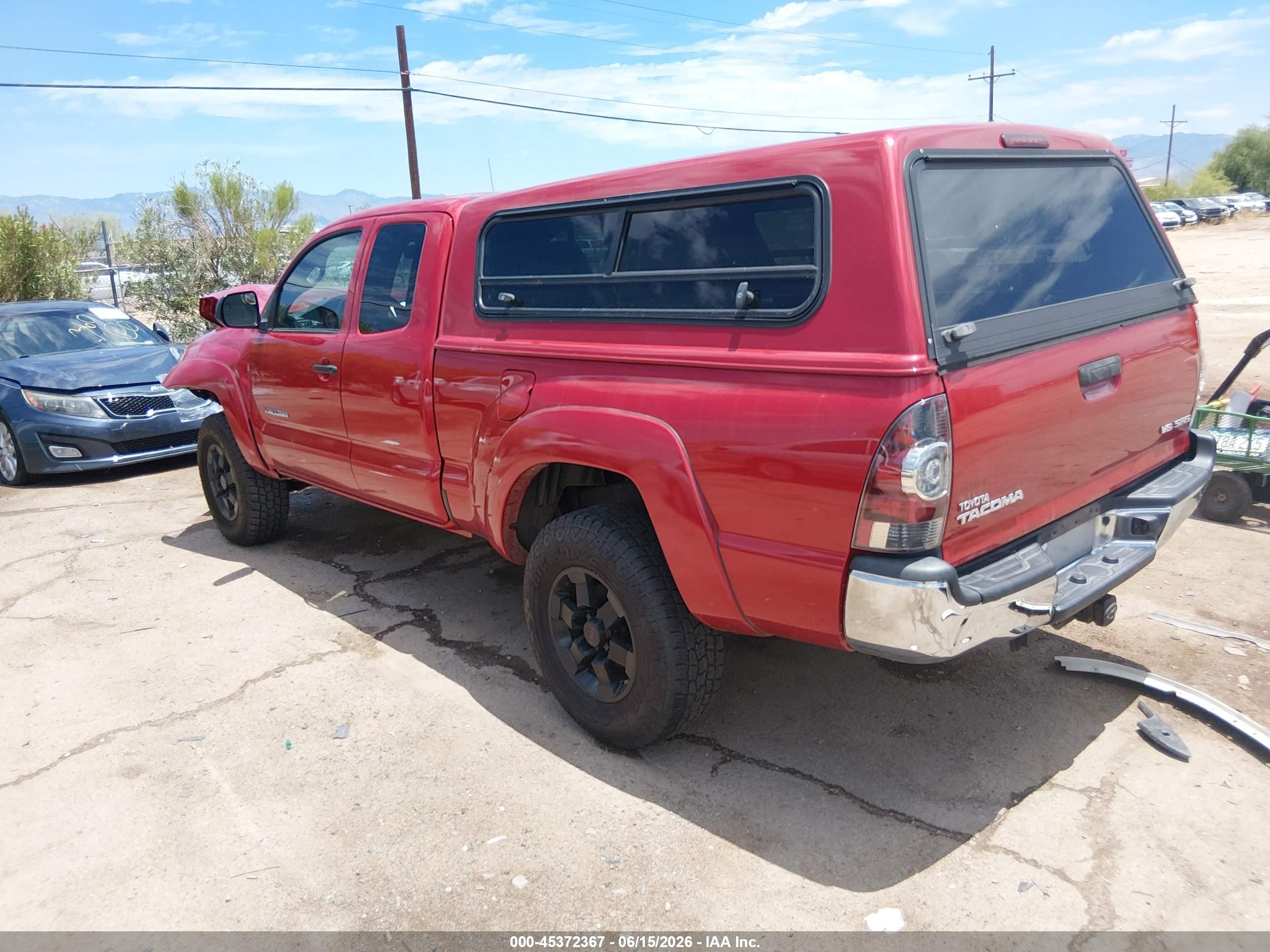 2013 Toyota Tacoma Base V6 Red vin: 5TFUU4EN5DX051606