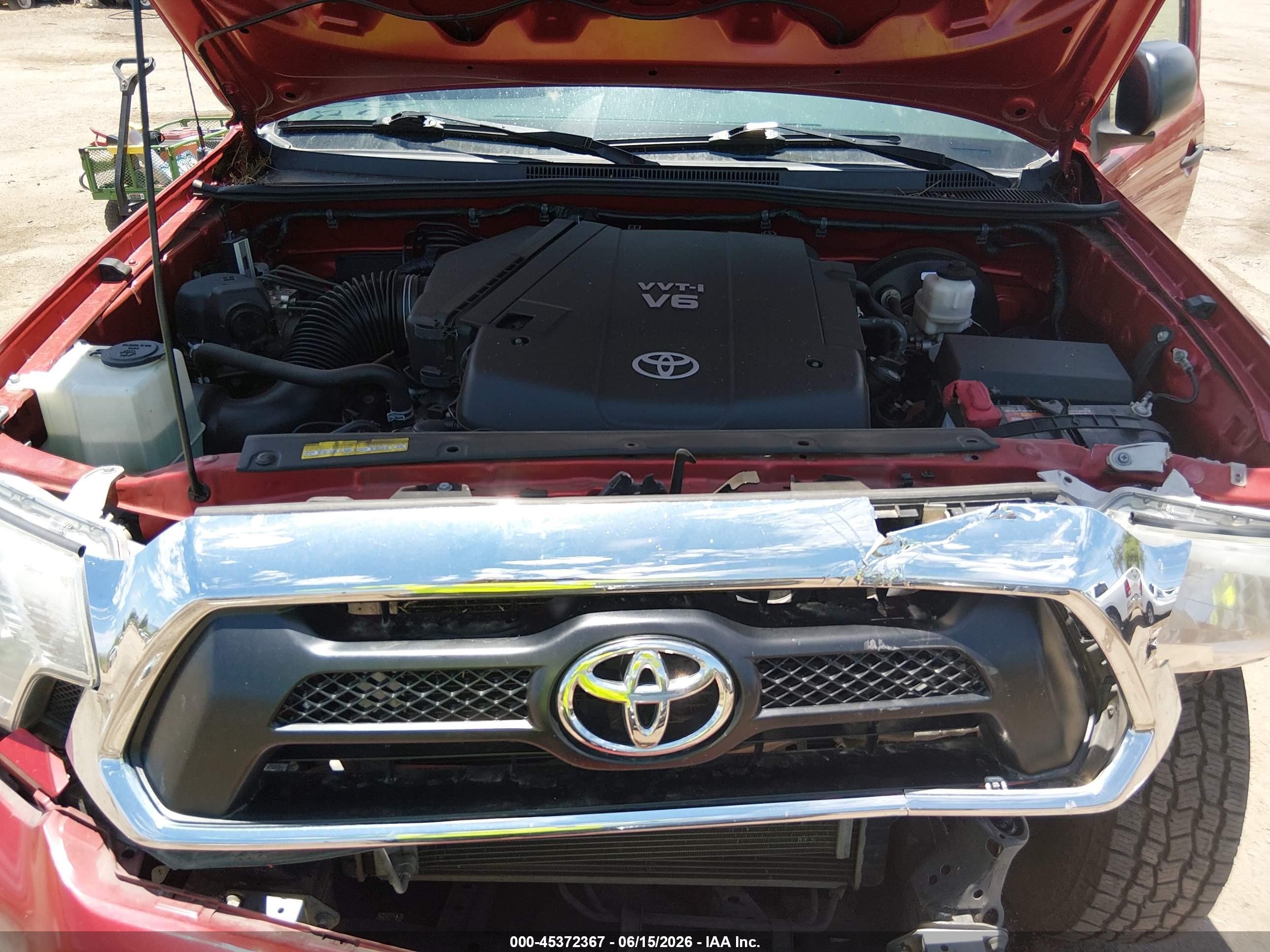 2013 Toyota Tacoma Base V6 Red vin: 5TFUU4EN5DX051606