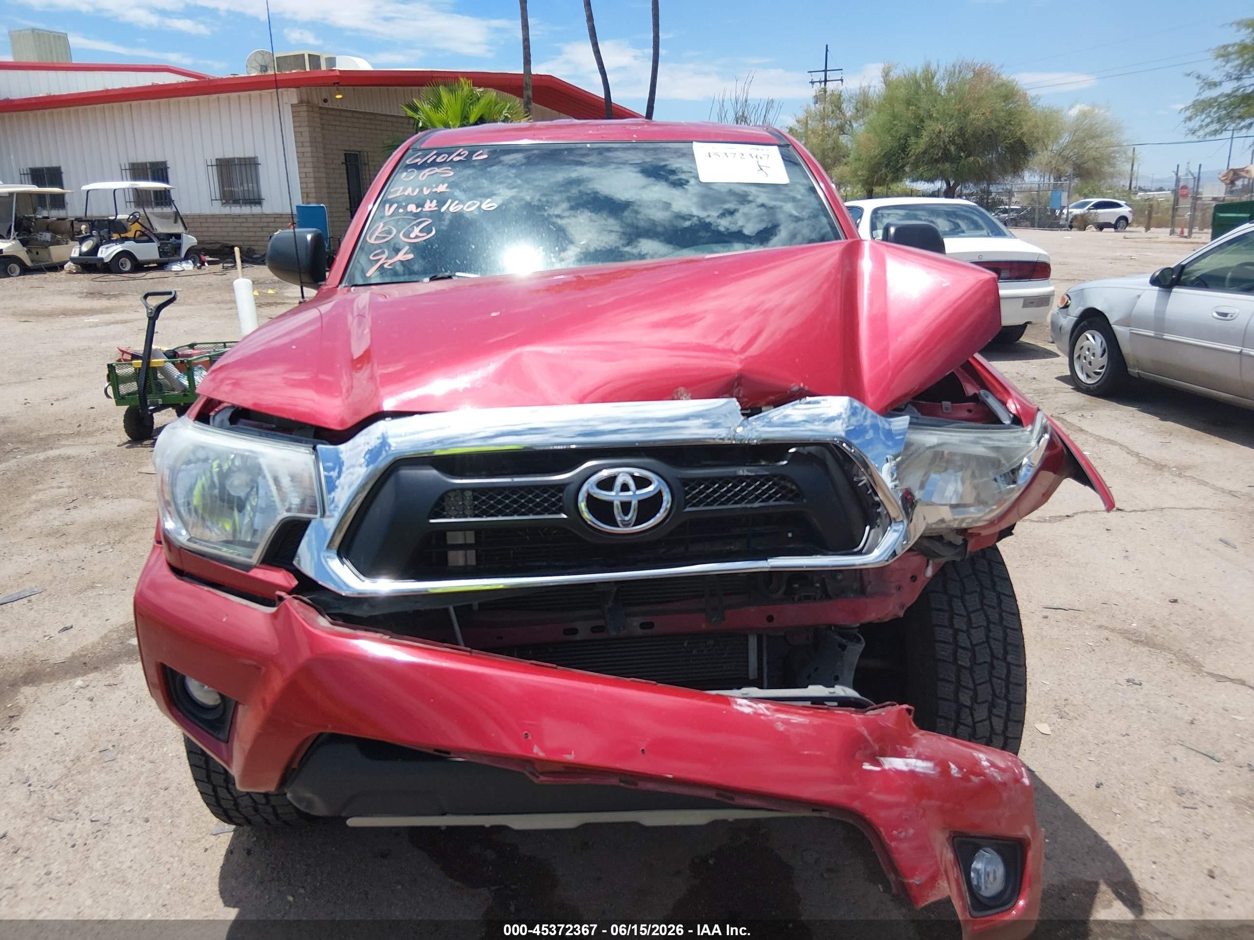 2013 Toyota Tacoma Base V6 Red vin: 5TFUU4EN5DX051606