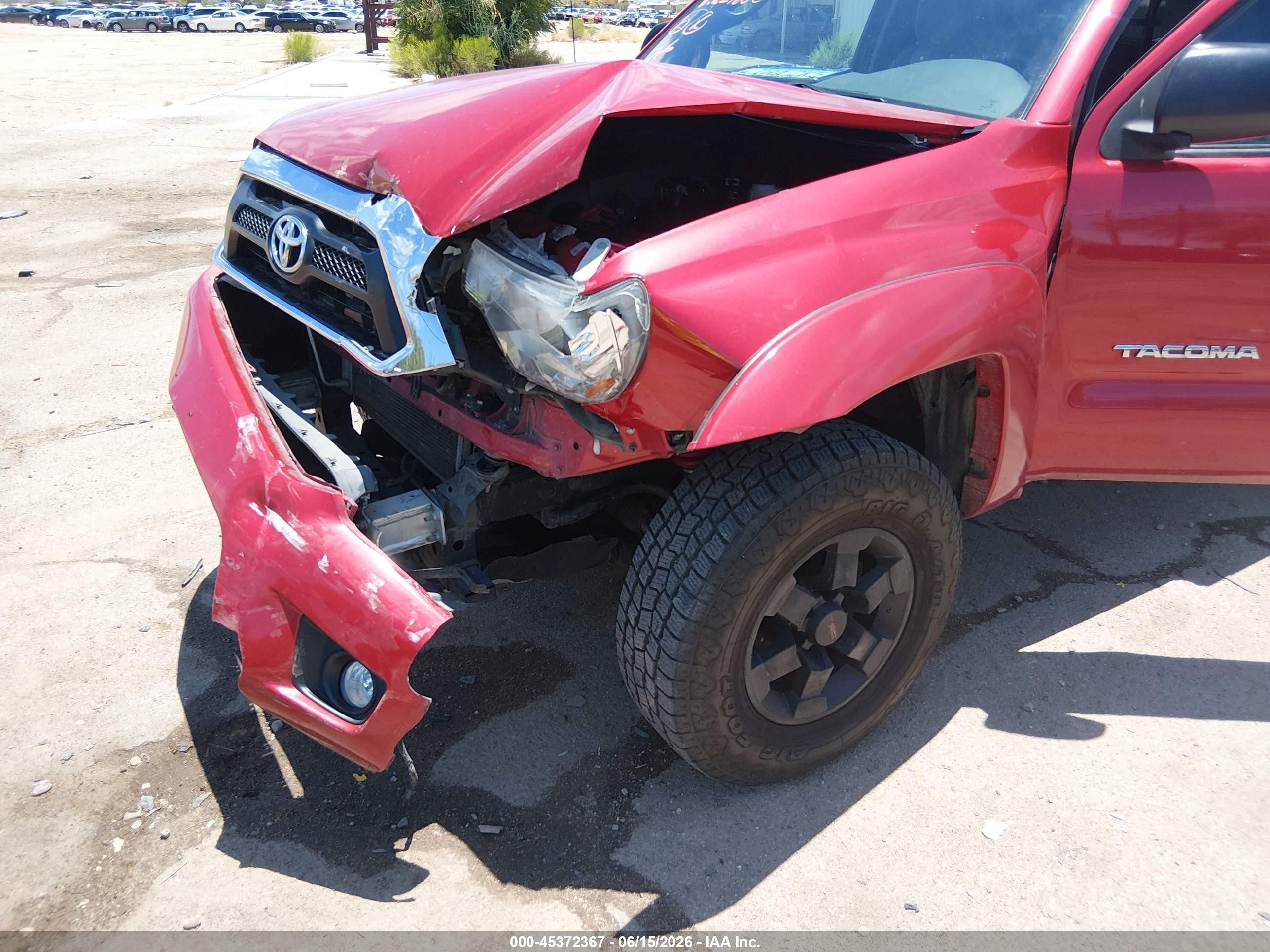 2013 Toyota Tacoma Base V6 Red vin: 5TFUU4EN5DX051606