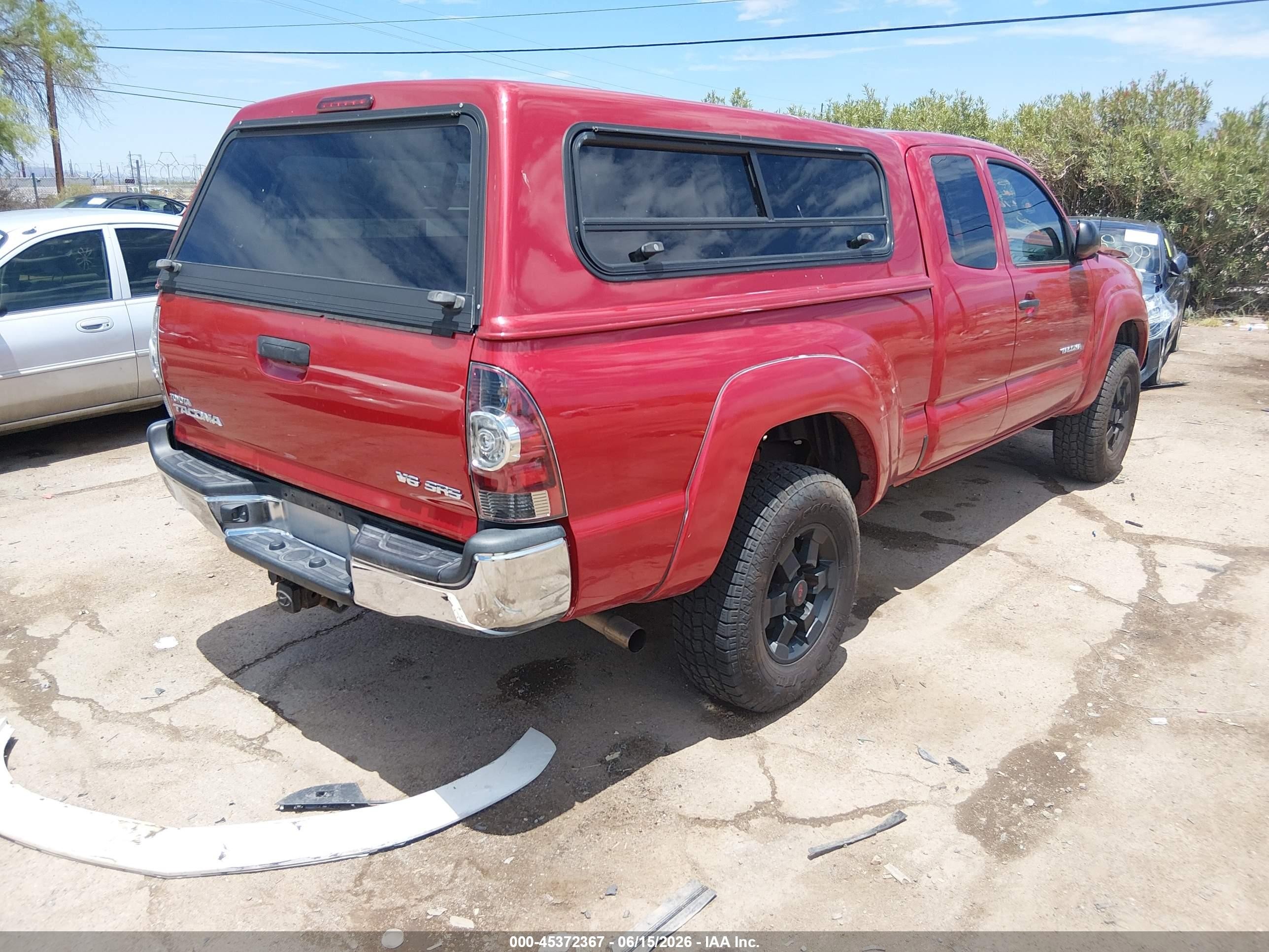 2013 Toyota Tacoma Base V6 Red vin: 5TFUU4EN5DX051606