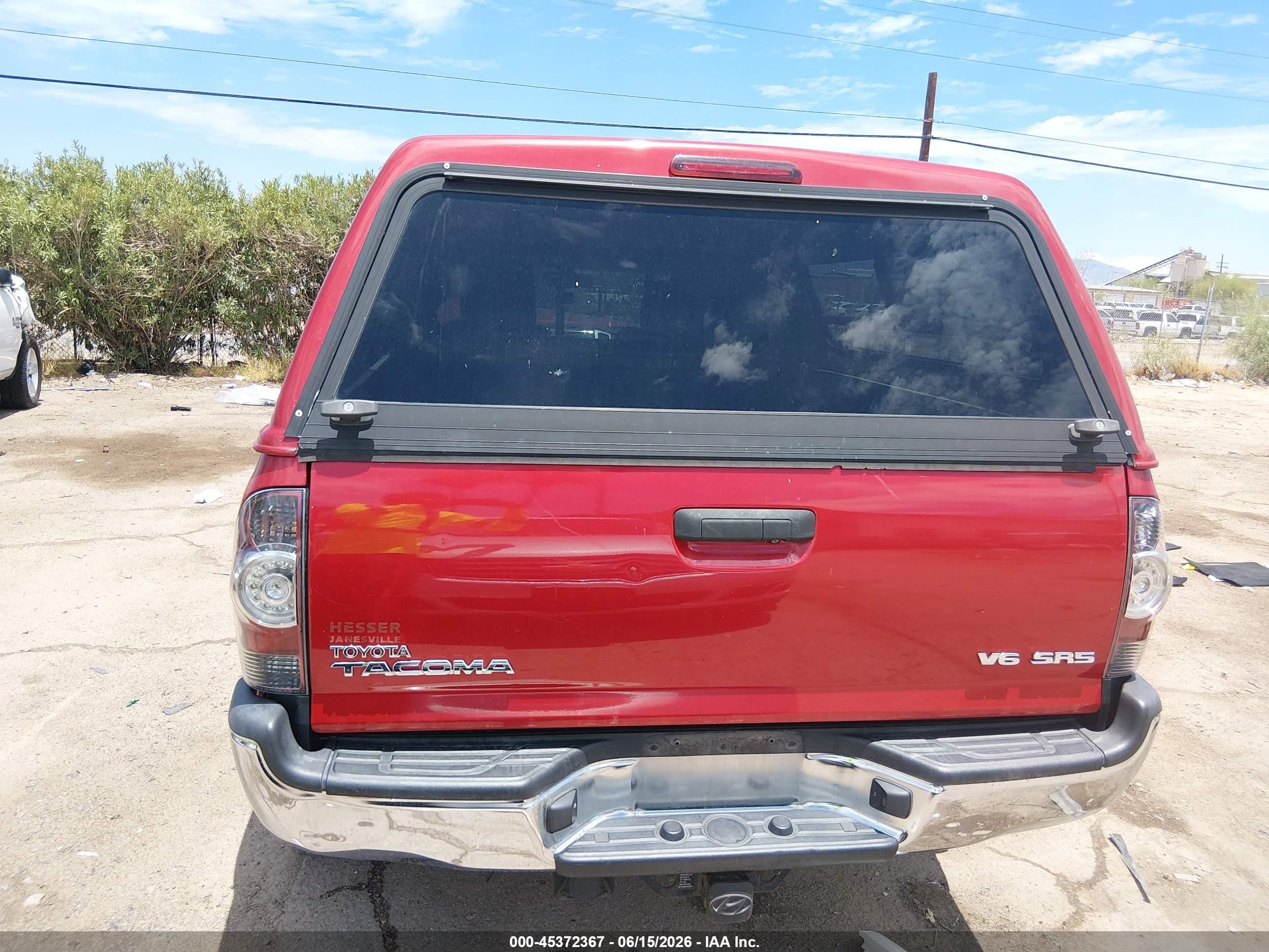 2013 Toyota Tacoma Base V6 Red vin: 5TFUU4EN5DX051606