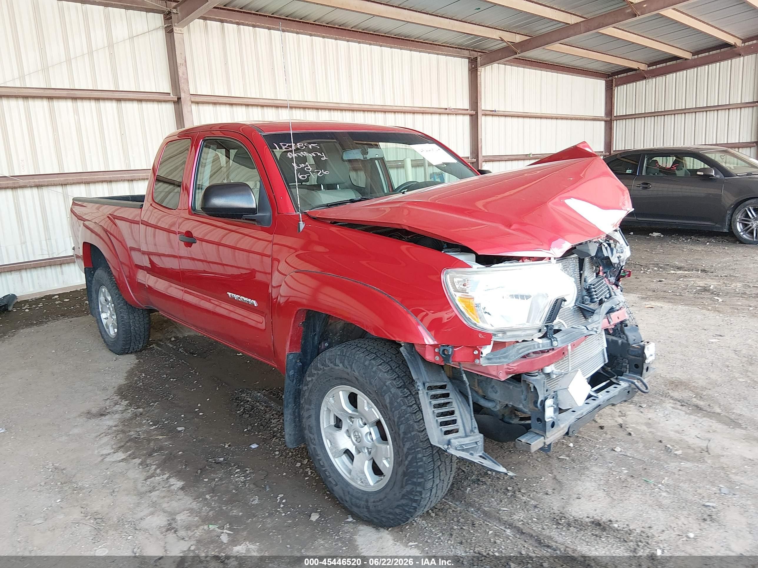 2013 Toyota Tacoma Base V6 Red vin: 5TFUU4EN5DX075968